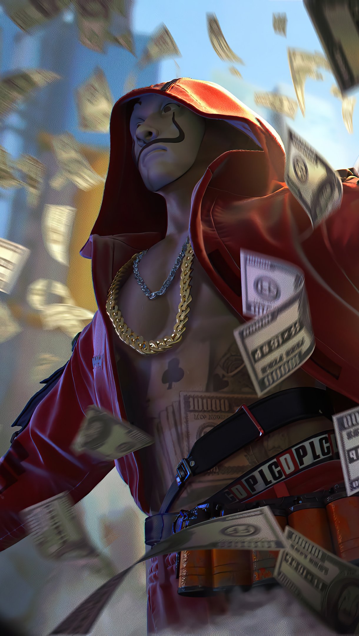 Money Heist Garena Free Fire style Wallpaper 4k Ultra HD