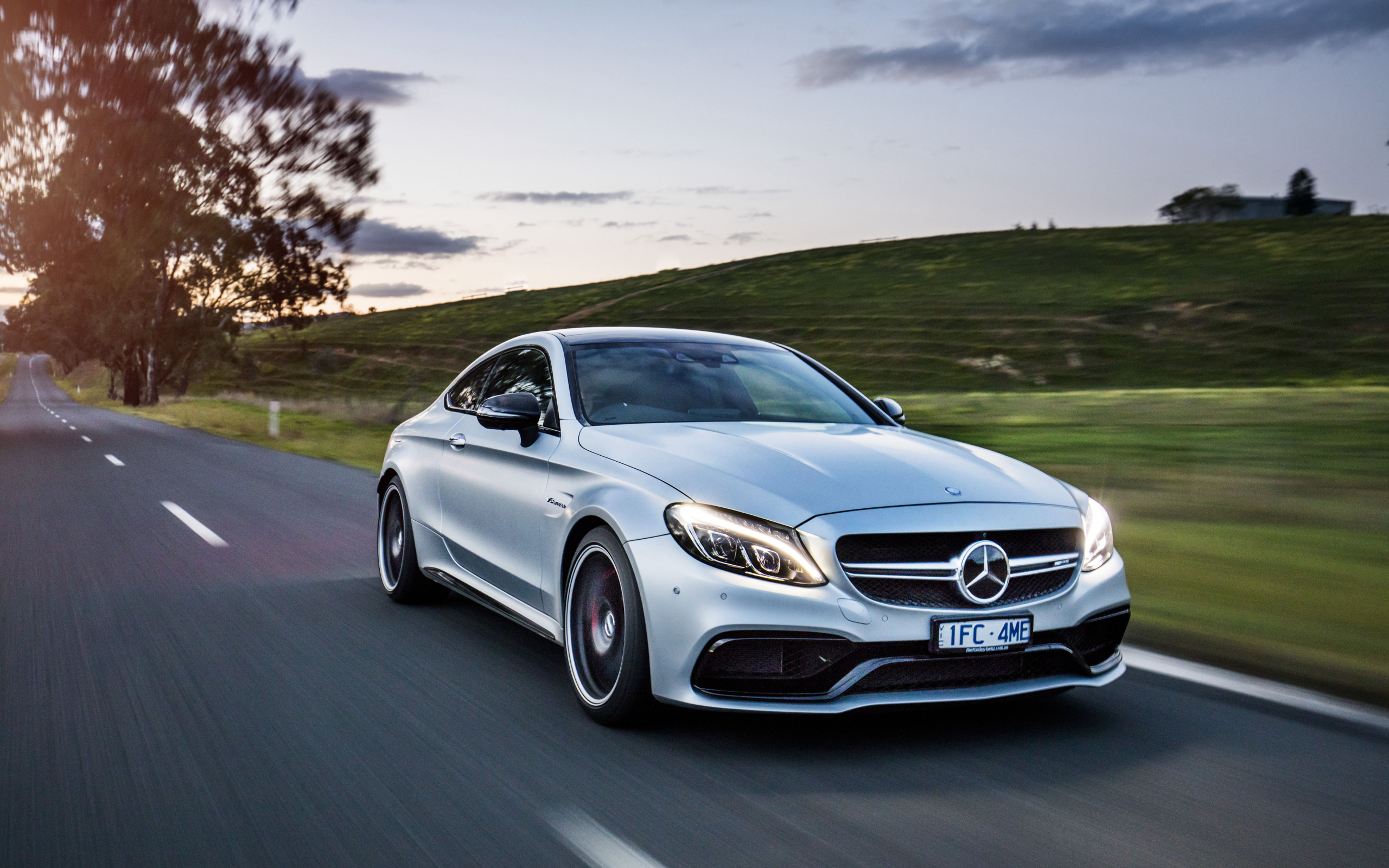 White, Luxury, Car, Mercedes Benz C Class Wallpaper & Background Image