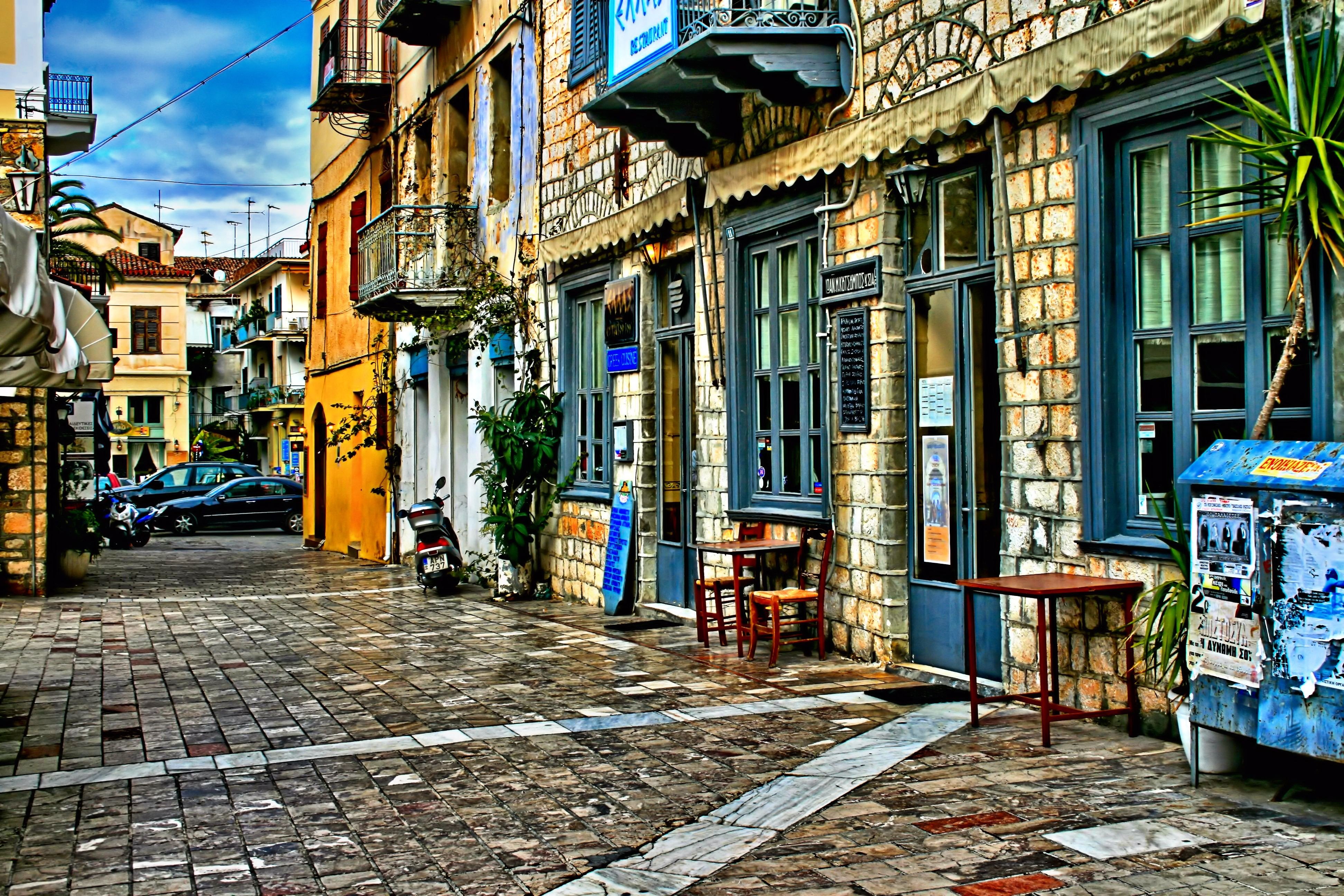 Nafplio, Greece, Street view, City, Street, Urban Wallpaper HD / Desktop and Mobile Background