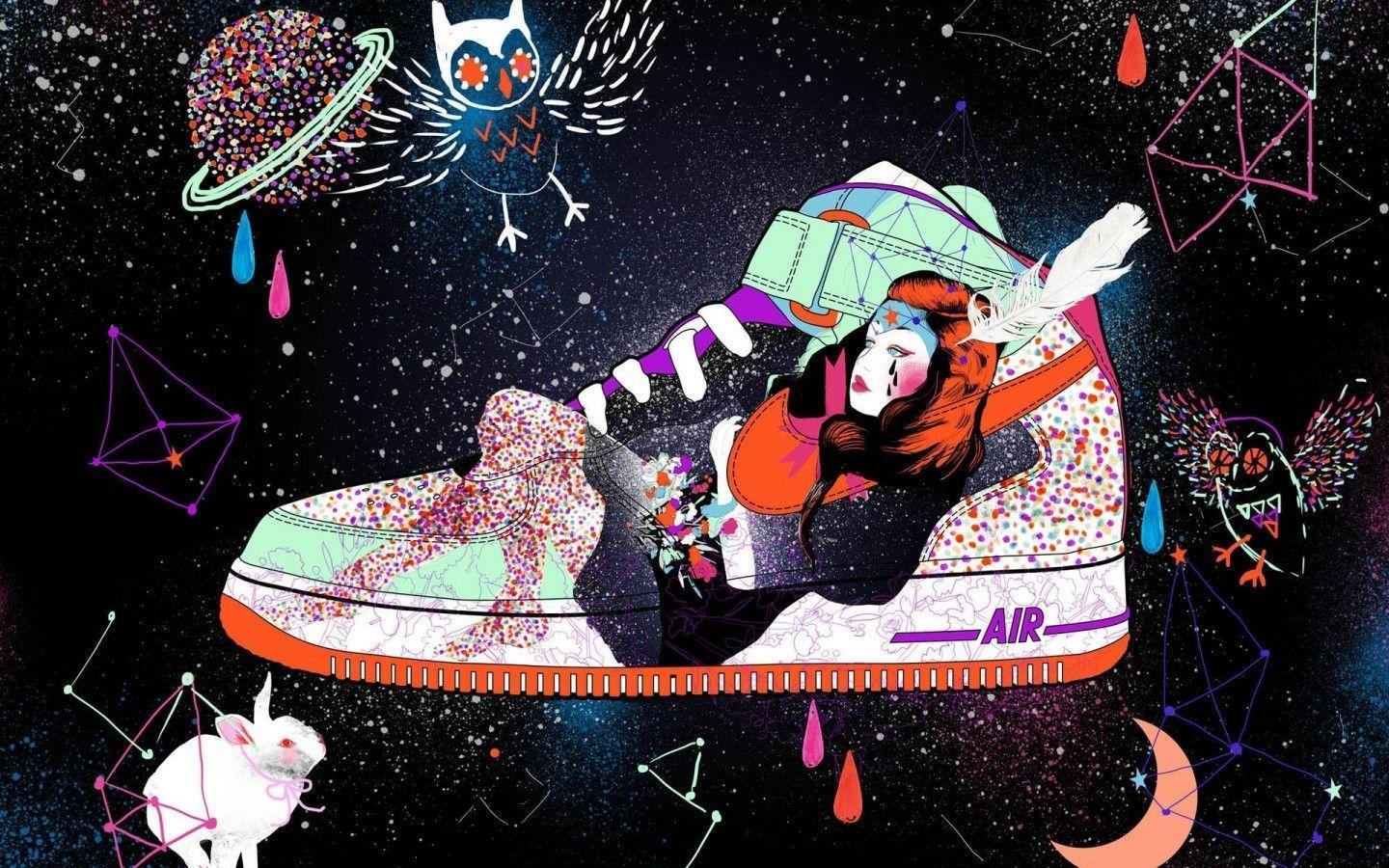 Cartoon Nike Shoes Wallpaper