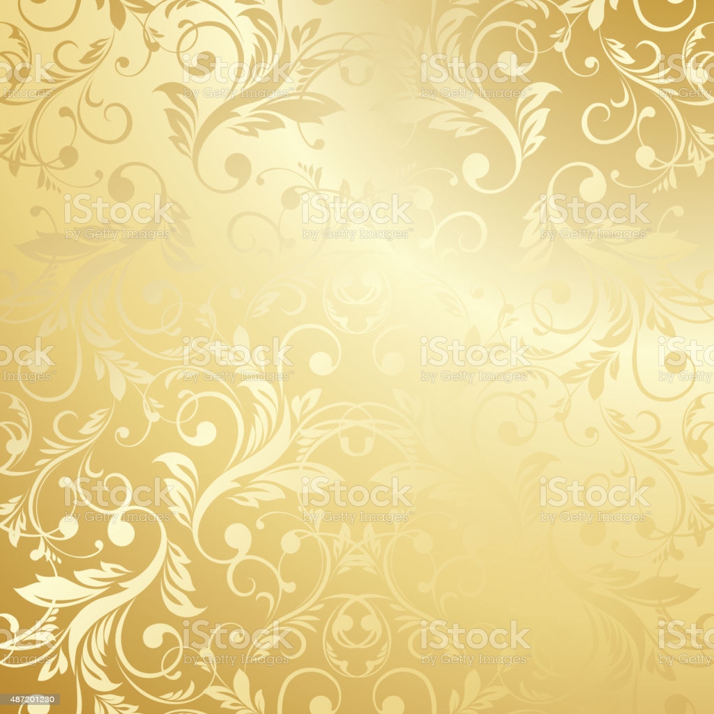 Luxury Golden Floral Wallpaper Stock Illustration Image Now