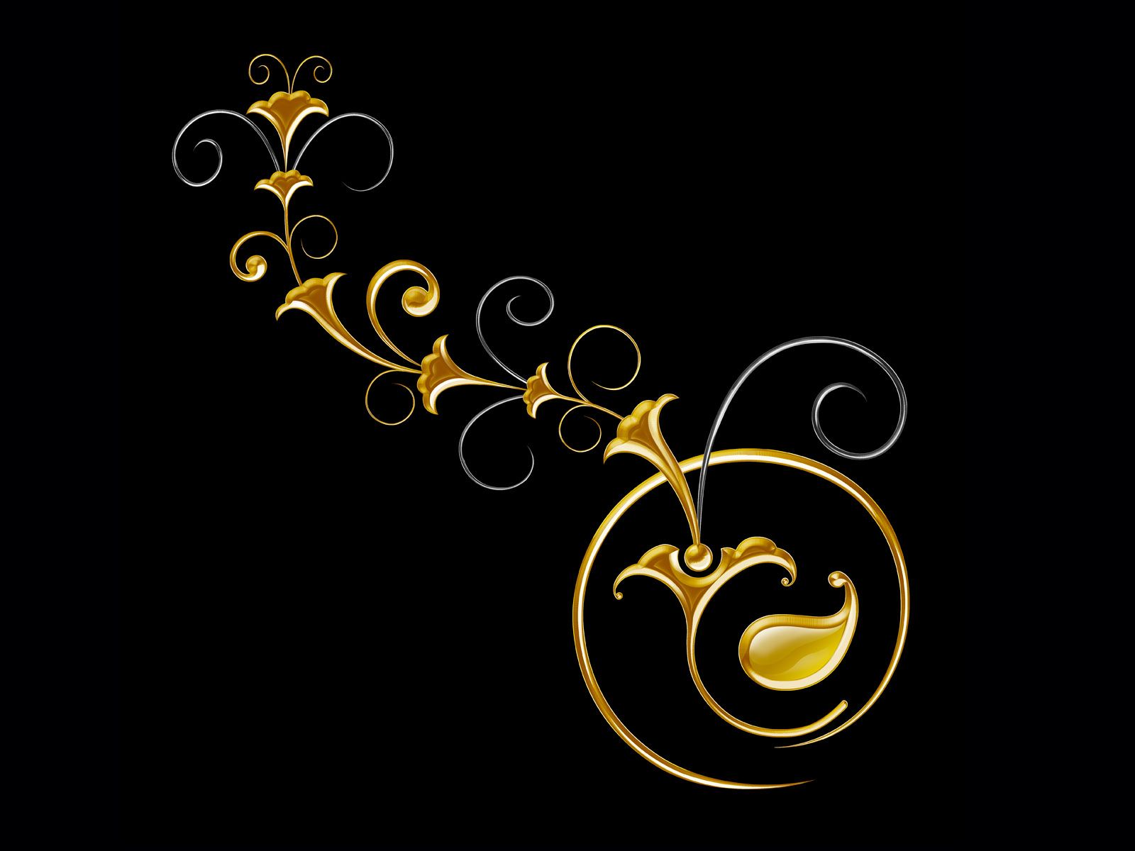 Gold Flower Wallpaper