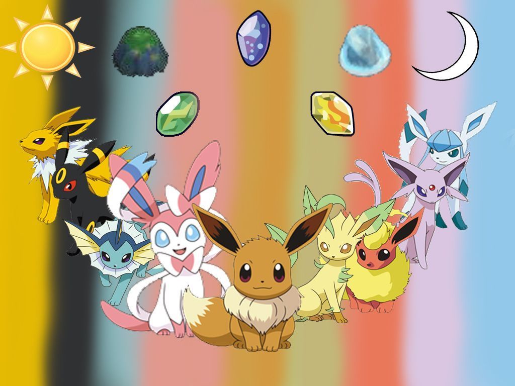 Cute Pikachu and Eevee Wallpaper