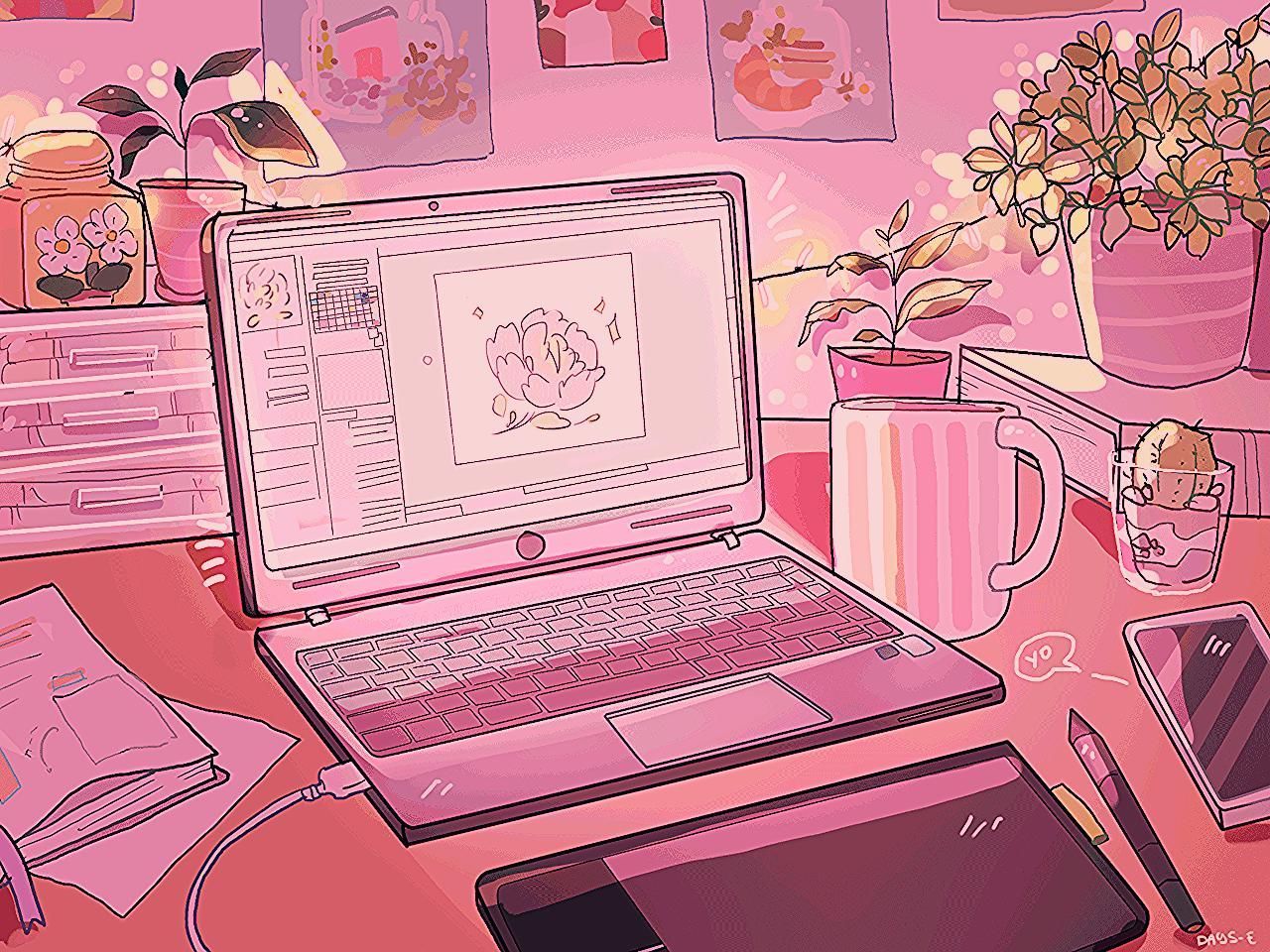 Pastel Retro Anime Aesthetic Wallpaper