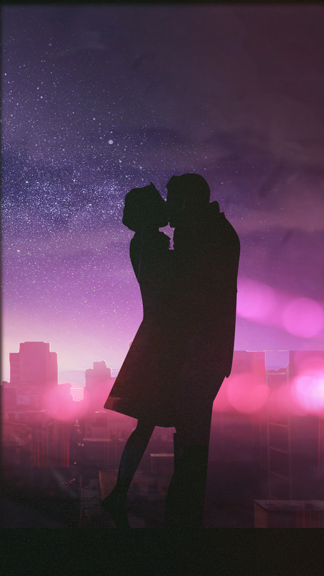 1080x1920 couple, romantic, kissing, artist, artwork, digital art, hd, for iPhone 8 wallpaper