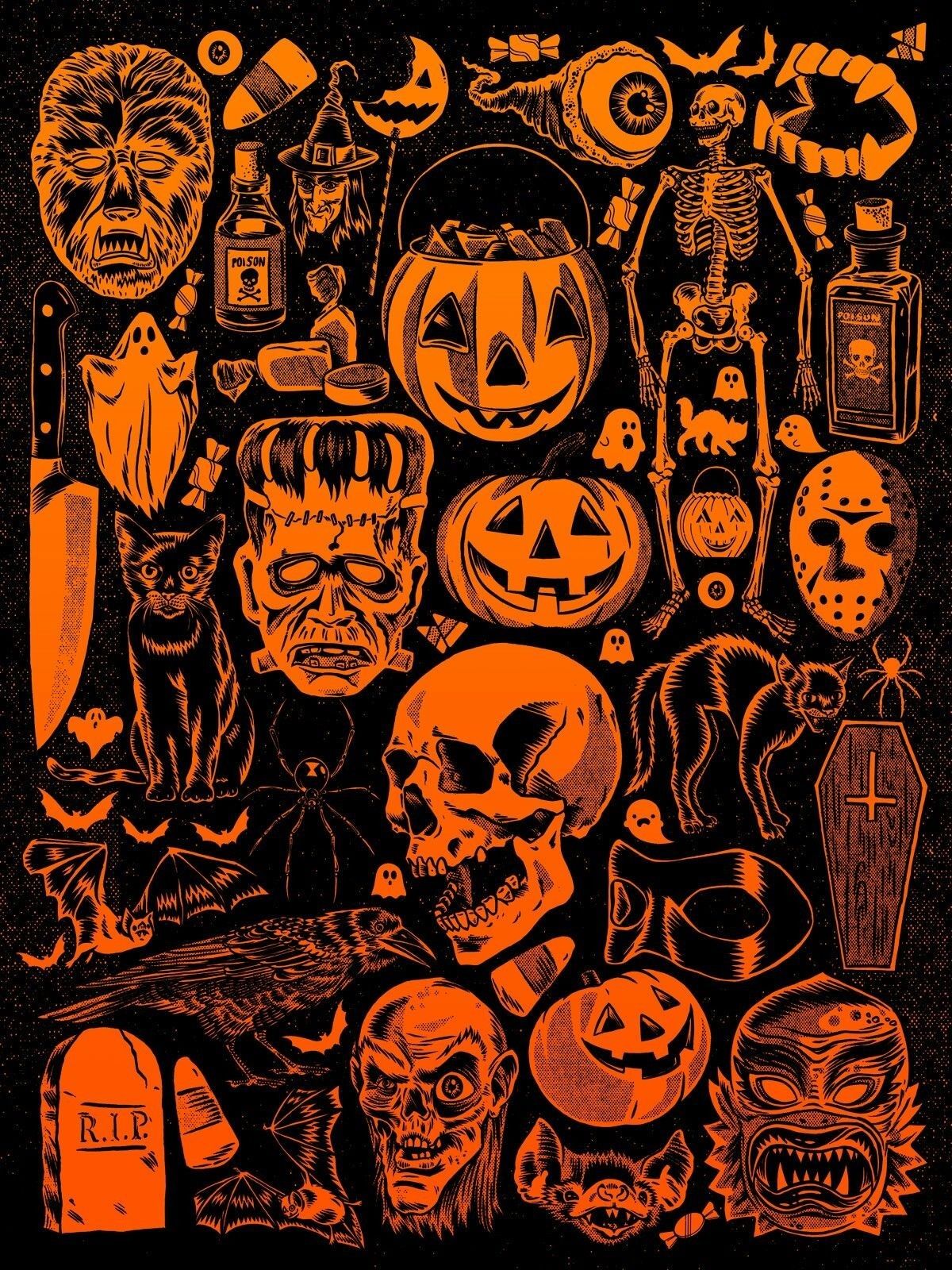 2 Pop Art Halloween aesthetic vintage halloween HD phone wallpaper  Pxfuel