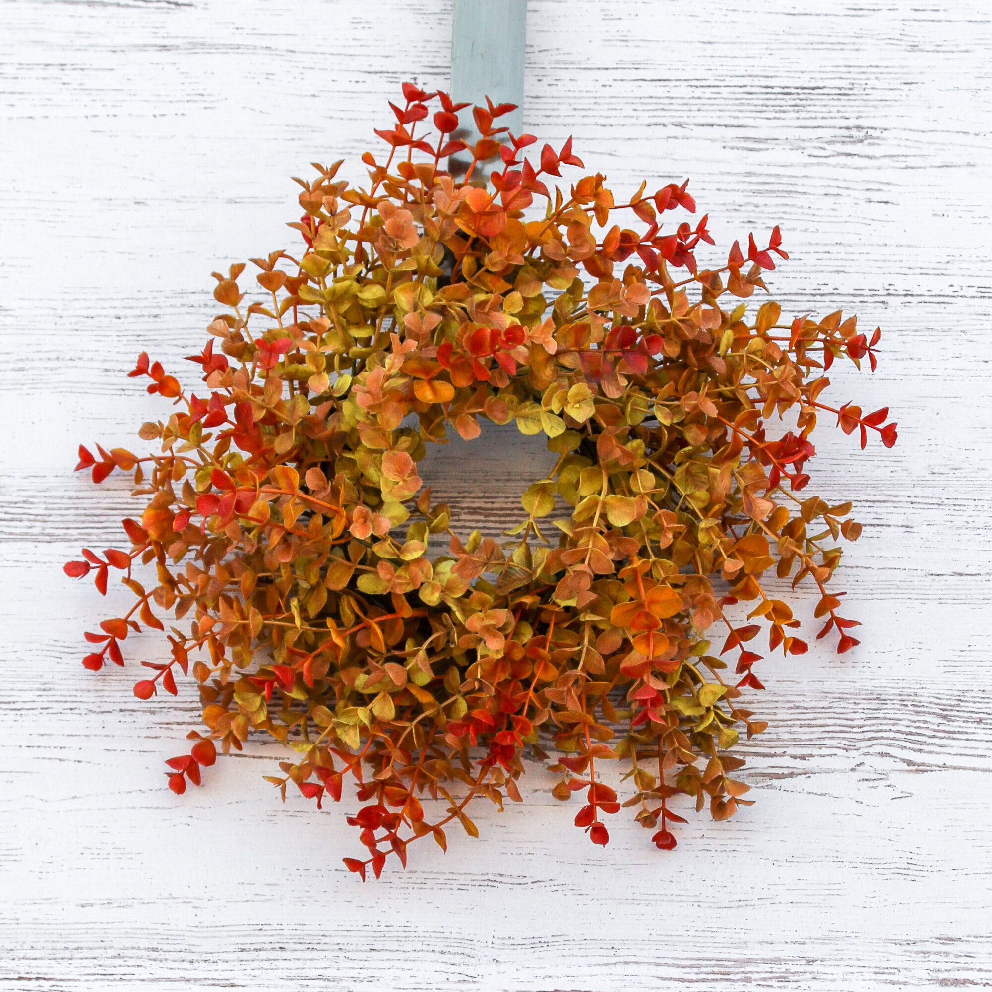 August Grove® Autumn Shades Fall Eucalyptus Candle Wreath
