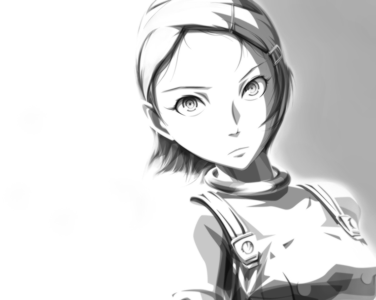 monochrome, Women, Face, Eureka Seven, Eureka (character) Wallpaper HD / Desktop and Mobile Background