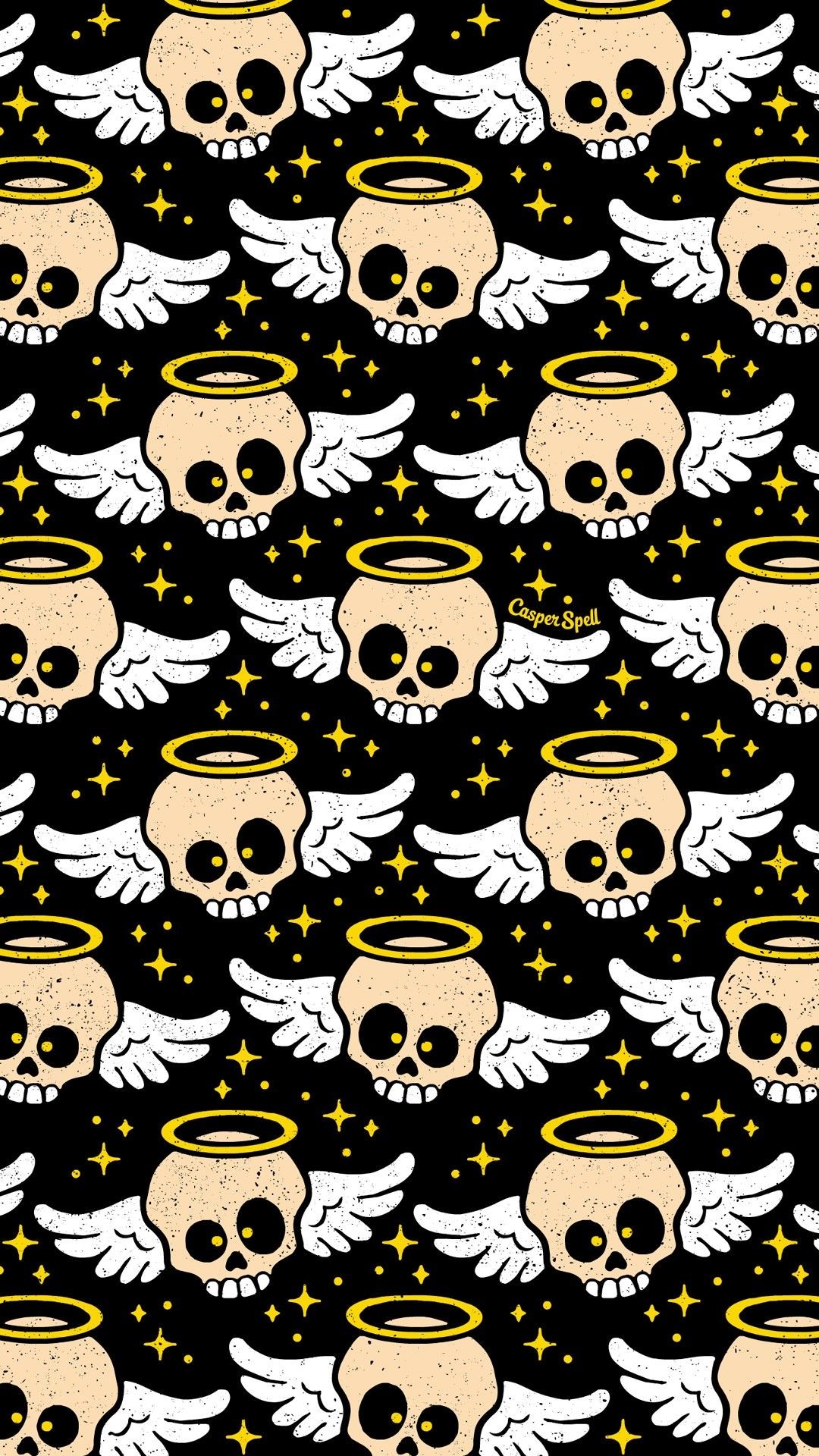 1080x Angel Skull Skulls Macabre Spooky Creepy Scary Halloween Background