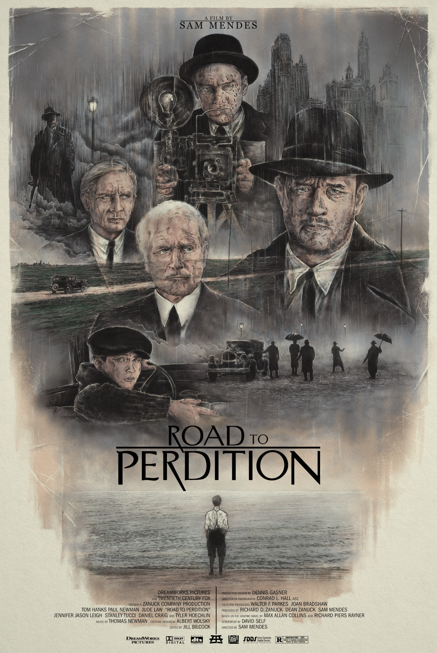 Road to Perdition (2002) [1421 x 2125]. Movie art, Movie poster art, Graphic poster