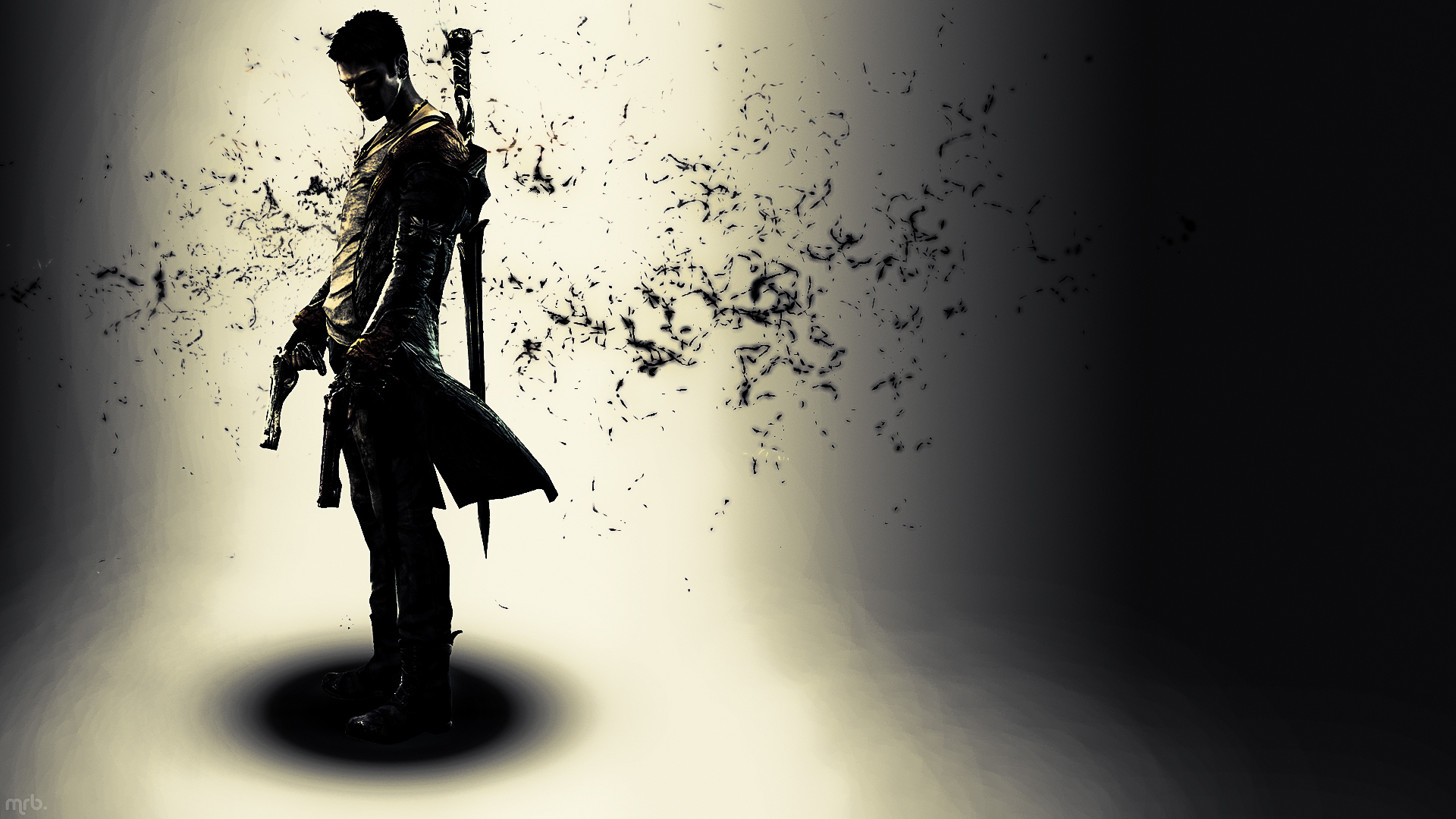 Download wallpaper weapons, the game, shadow, guy, Dante, DmC, Devil May Cry section games in resolution 1920x1080