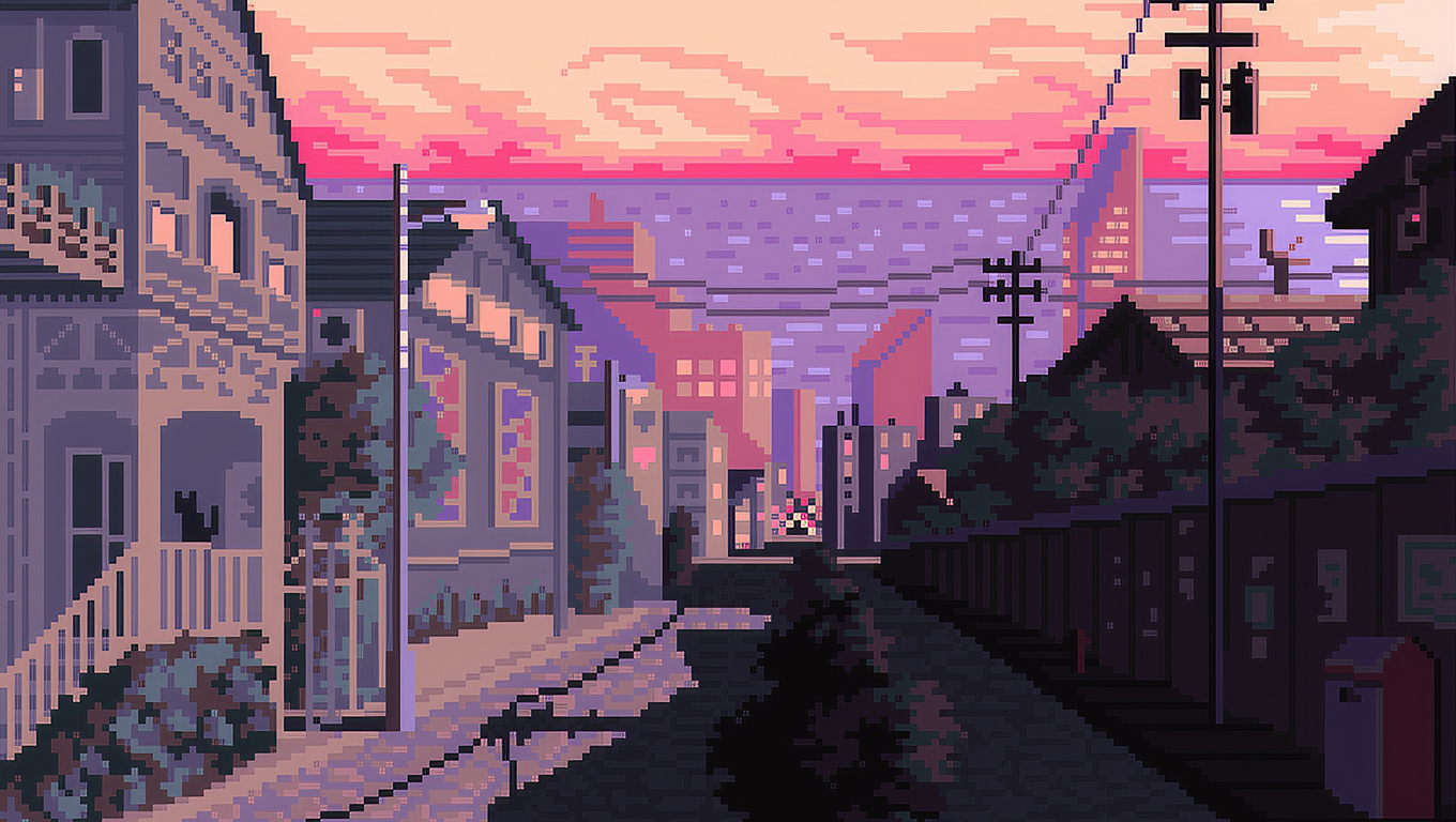 Late Afternoon Pixel Art Laptop HD HD 4k Wallpaper, Image, Background, Photo and Picture