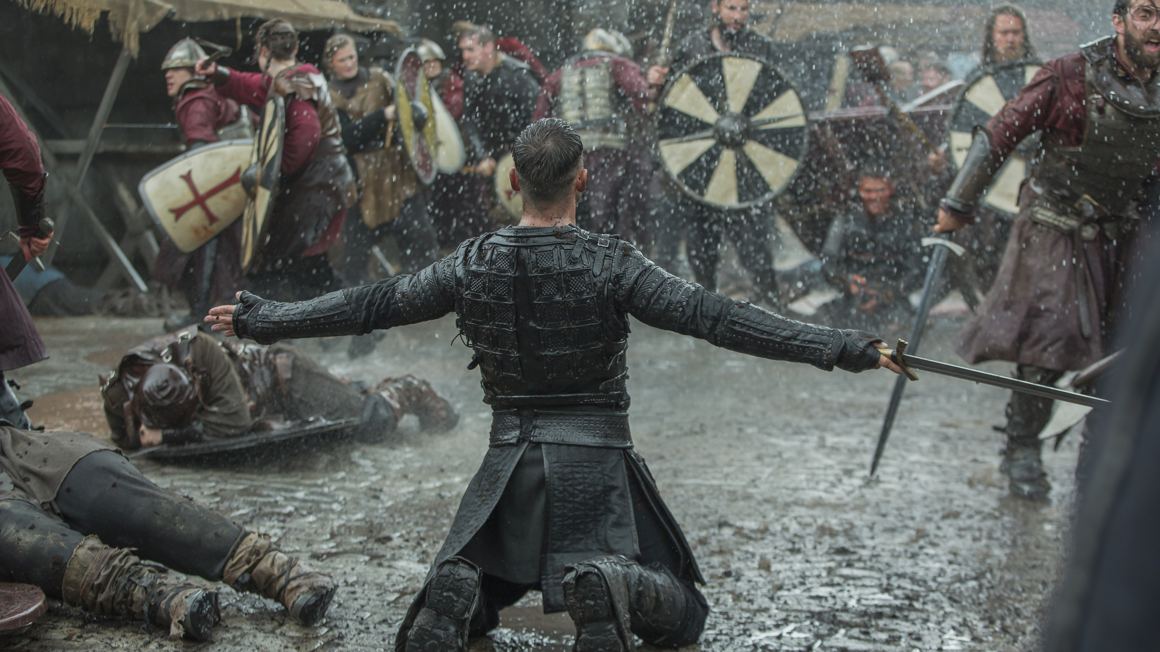 Desktop Wallpaper Vikings, Tv Series, Rain, Fight, 2017, 5k, HD Image, Picture, Background, D3e99f