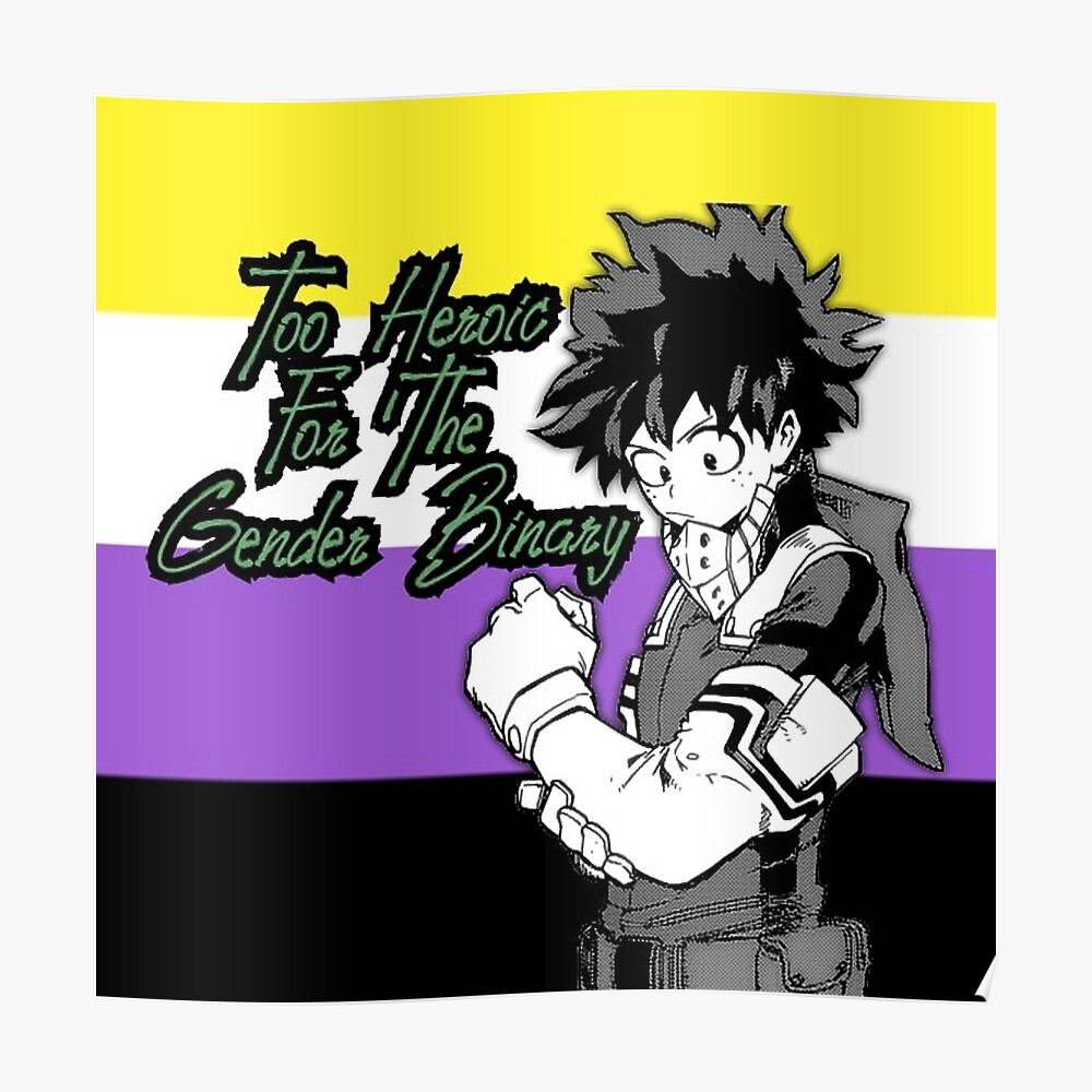My Hero Academia Deku Non Binary Pride Flag Sticker