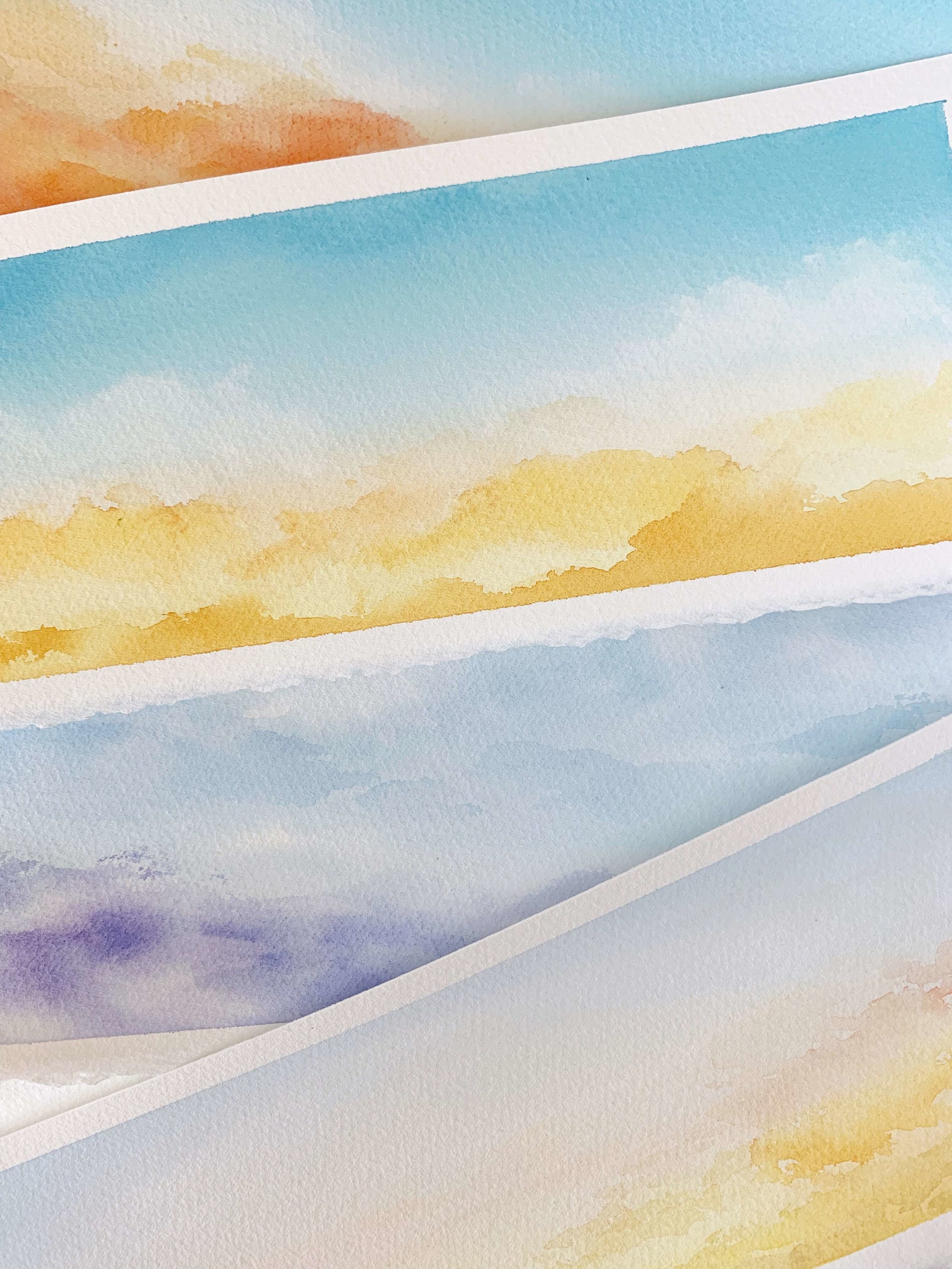 My Simple Approach To Painting Gradient Watercolor Skies