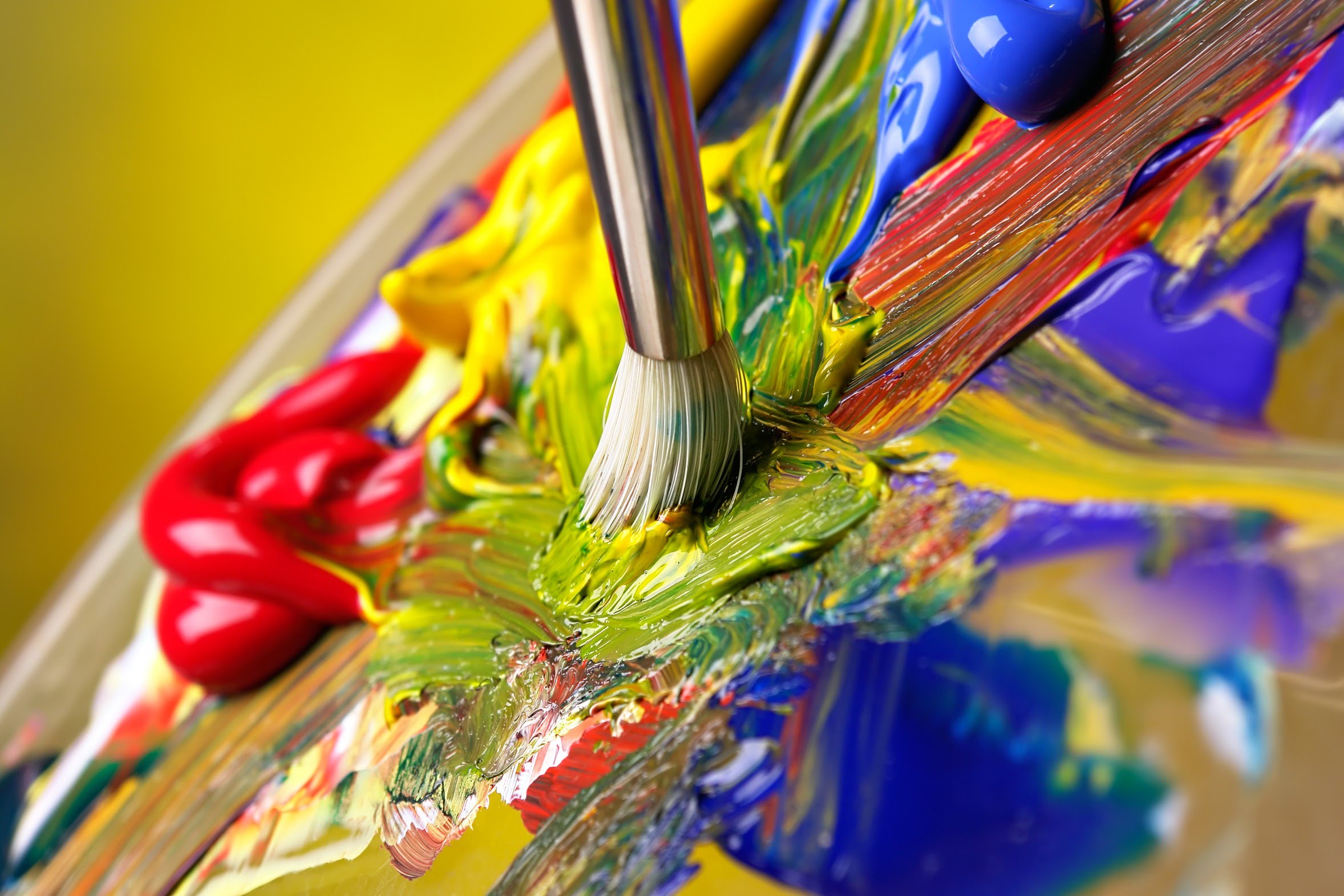 Paint Mixing With Brush HD Wallpaper