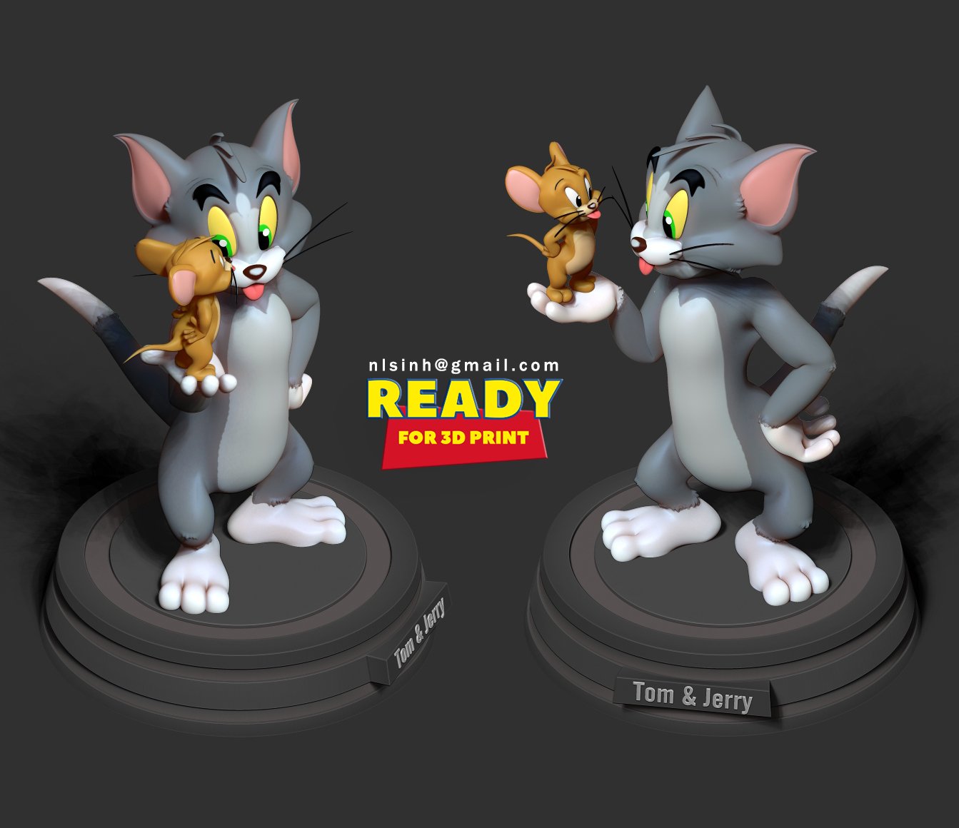 Tom and Jerry Print Ready 3D Model