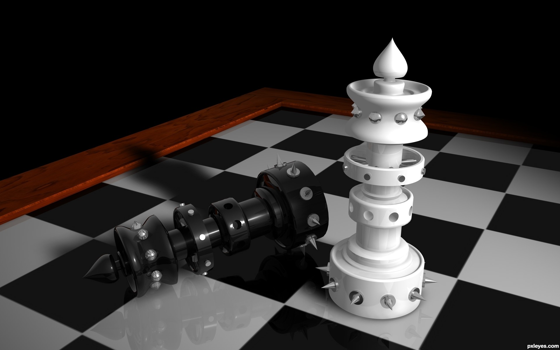 Checkmate picture, by WhiteRabbit for: chess pieces 3D contest