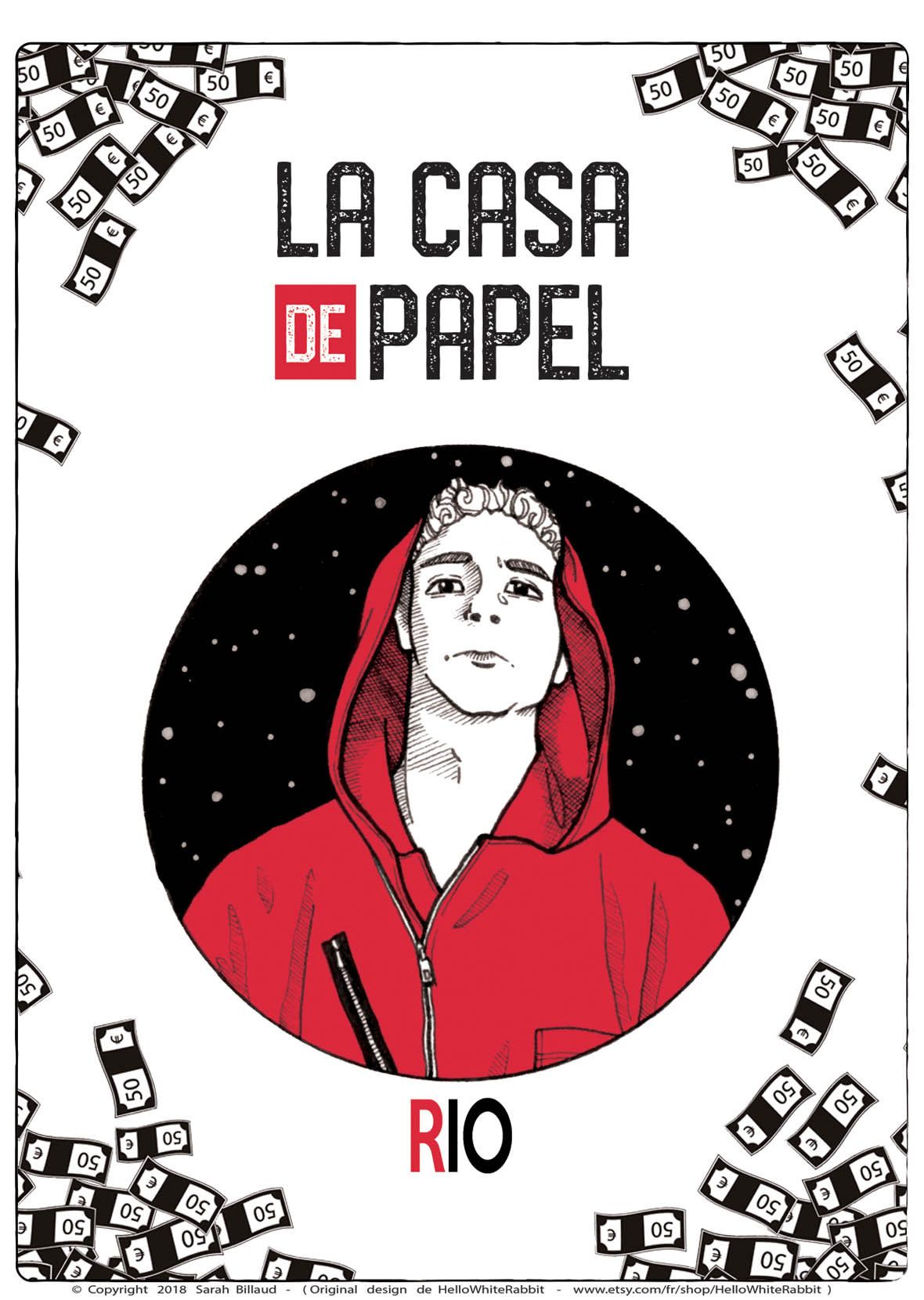 Rio Poster TV Show Money Heist La Casa de Papel Rio. Etsy. Ink artwork, Money quotes, Rio