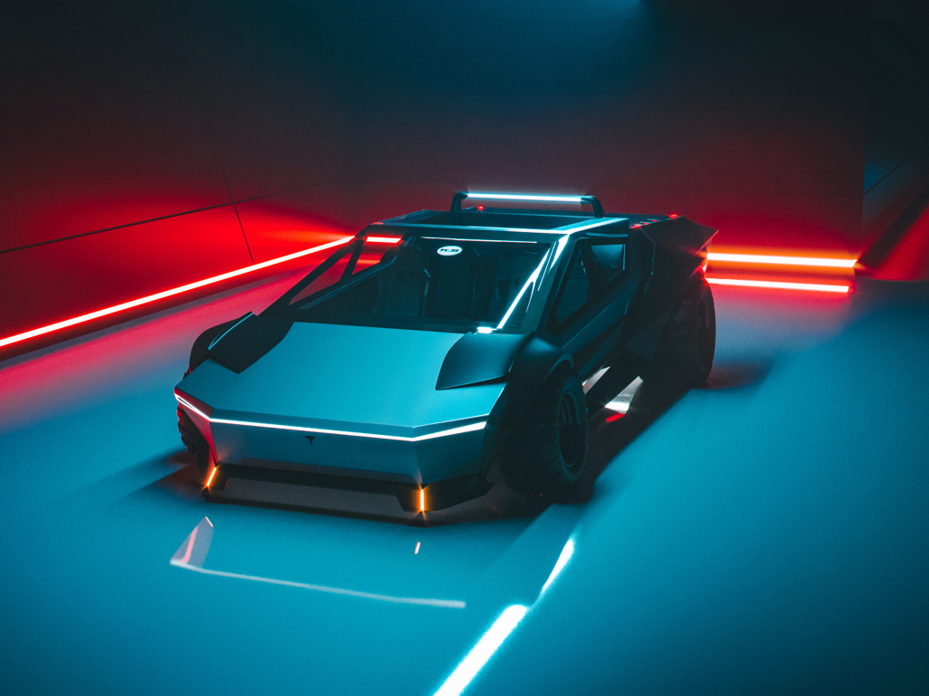 Desktop wallpaper tesla cybertruck, concept truck, artwok, HD image, picture, background, 23665a