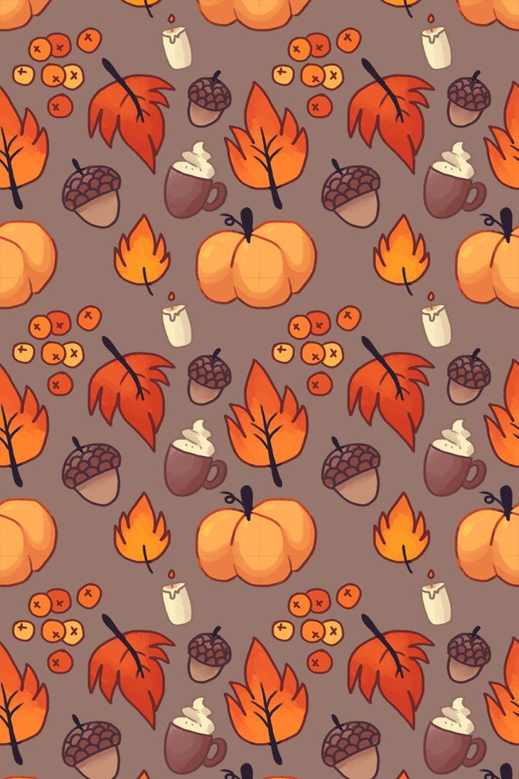 I ended up making a fall pattern as my nightly drawing!! Free to use (tell me if you do!!) <div c. Fall wallpaper, iPhone wallpaper fall, Autumn leaves prints