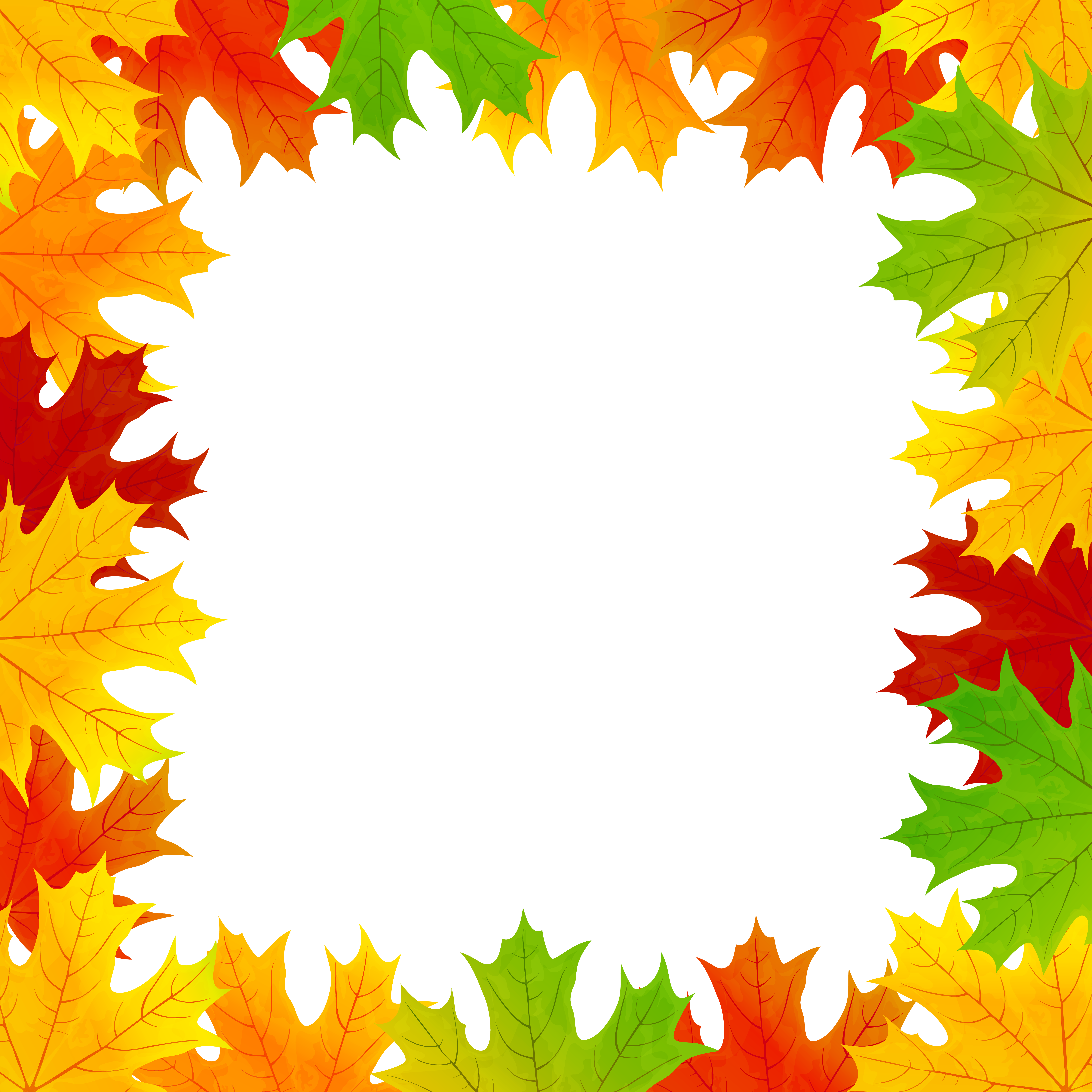 Fall Leaves Border Frame PNG Clip Art Image​-Quality Image and Transparent PNG Free Clipart