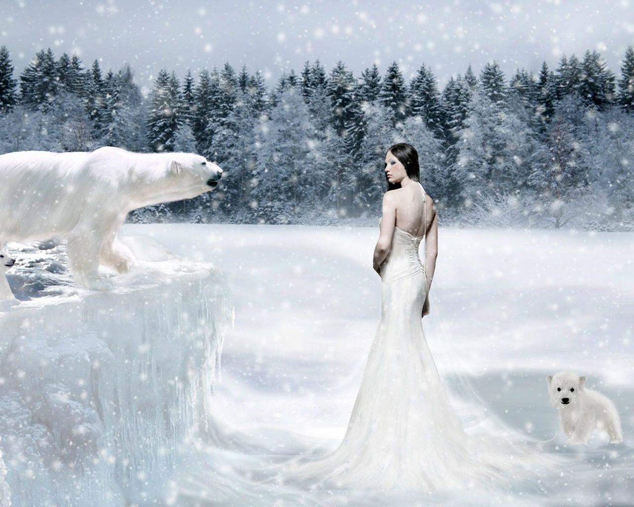 polar princess, Woman of the Winter wallpaper.com. Bear art, Polar bear, Snow animals