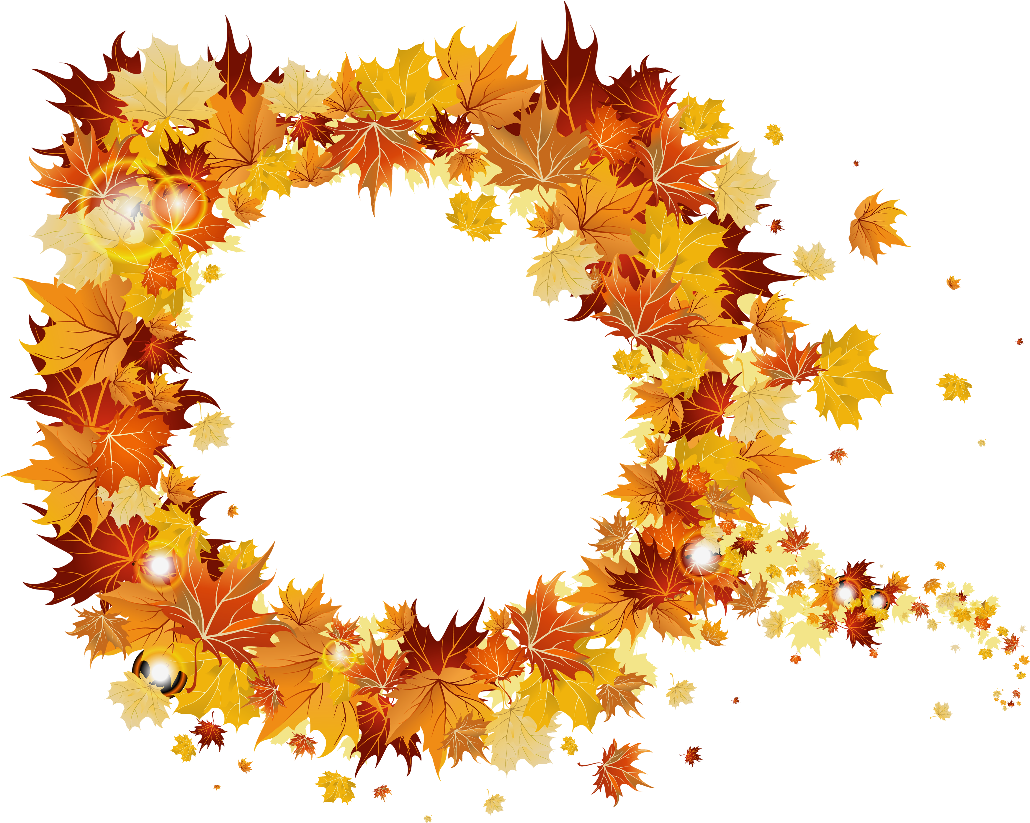 Transparent Fall Round Vector Frame​-Quality Image and Transparent PNG Free Clipart