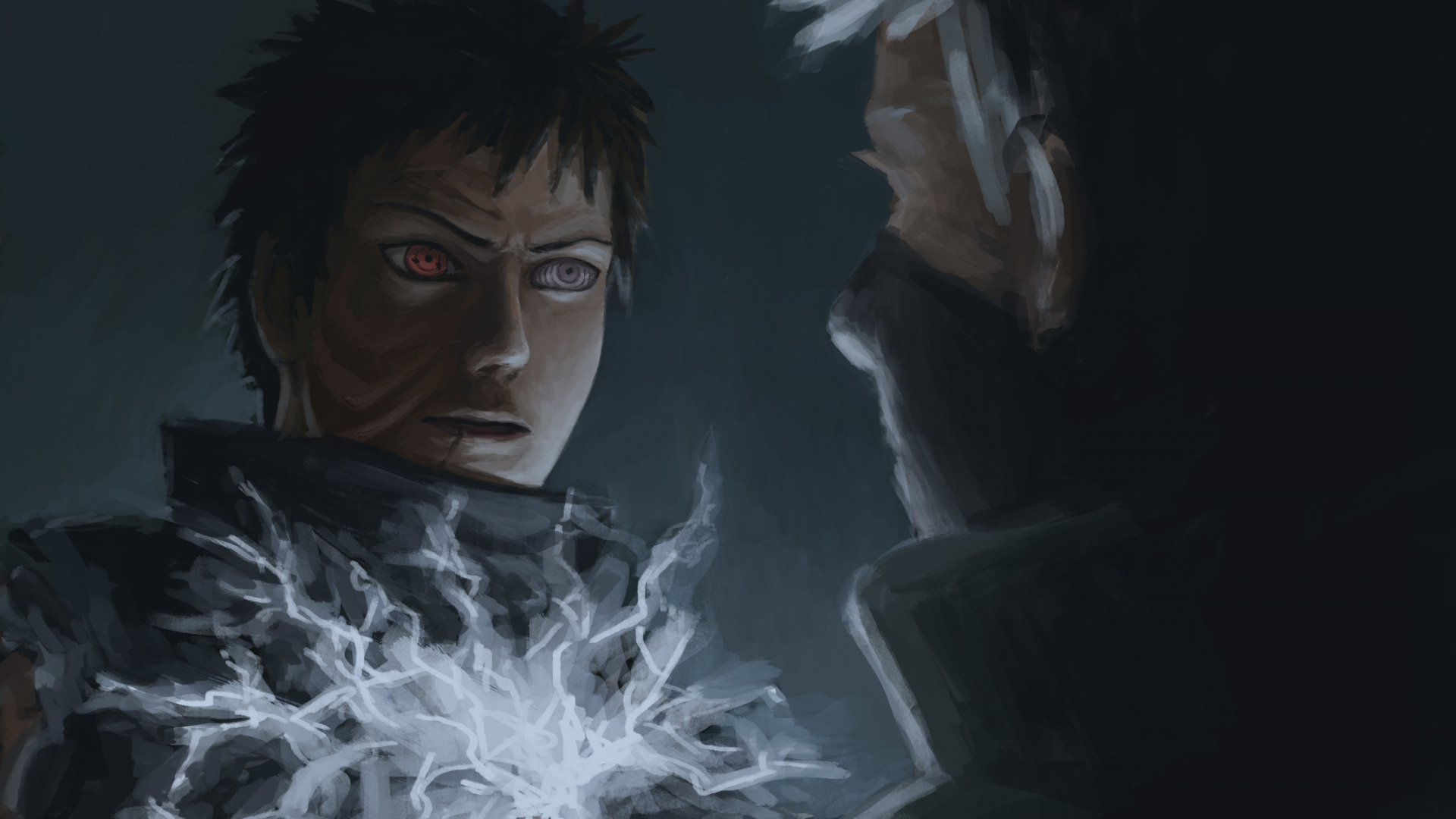 Download wallpaper naruto, art, sharingan, kakashi, obito, raikiri, rinnegan, kamui, section shonen in resolution 1920x1080