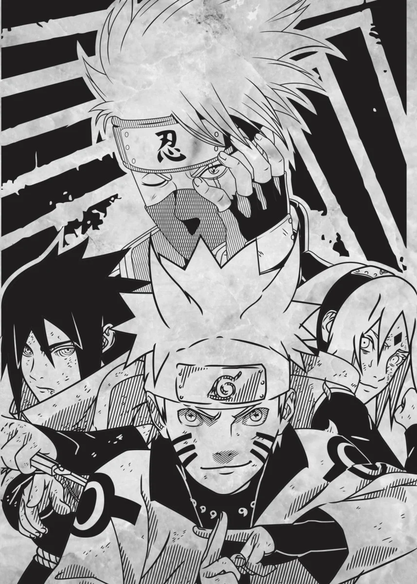 TEAM 7 KAKASHI Anime & Manga Poster Print. metal posters. Anime canvas, Best anime drawings, Anime wall art