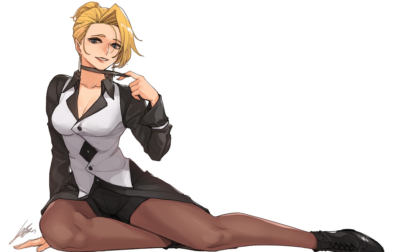 Wallpaper girl, game, anime, blonde, pose, martial artist, bishojo, King of Fighters, japonese image for desktop, section сёнэн