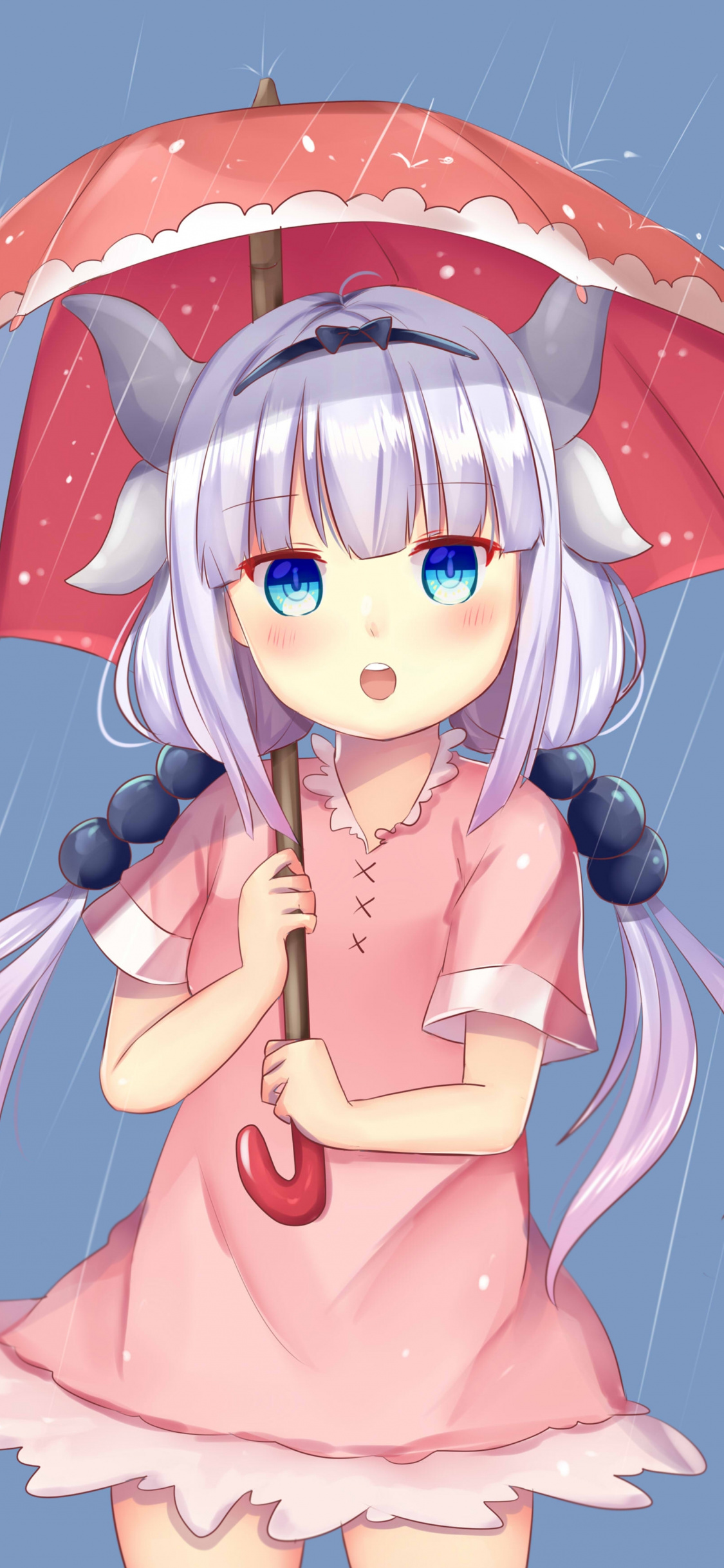 Curious, Kanna Kamui With Umbrella, Kobayashi San Chi No Maid Dragon, Rain Wallpaper, 8000x4242, HD Image, Picture, 21bdef67