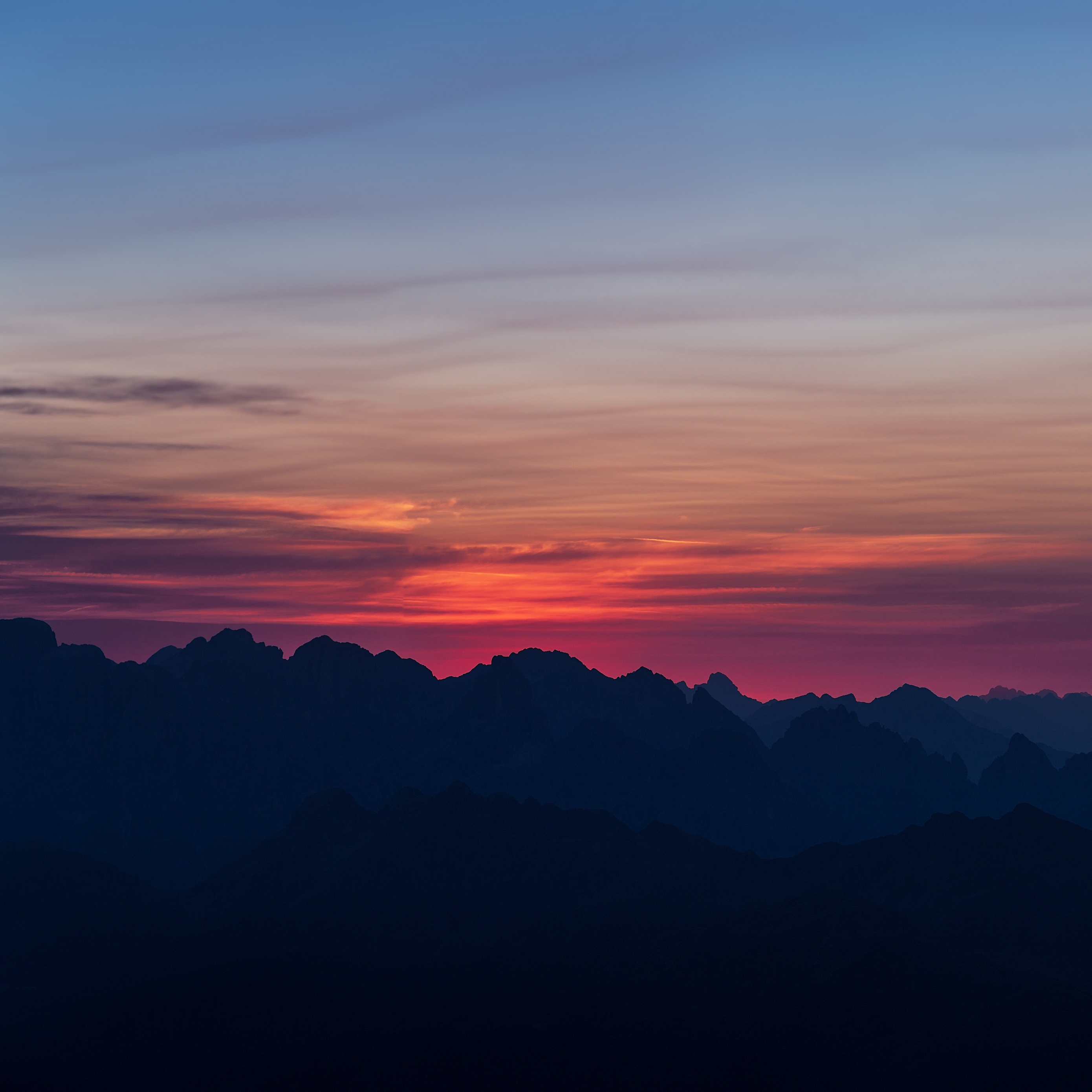 Wallpaper Mountains, Sunset, Sky, Horizon Sunset Wallpaper iPad