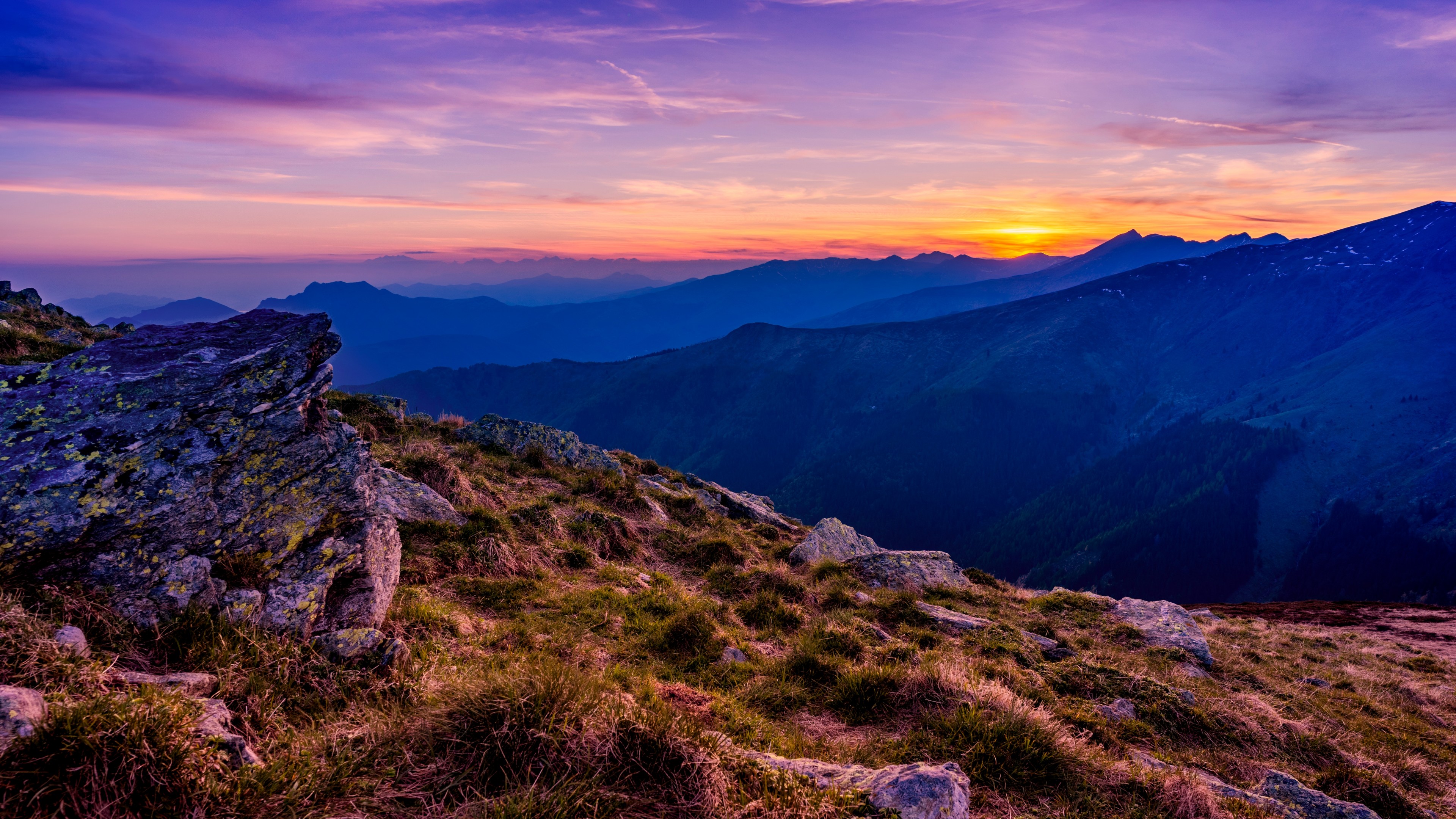 Stunning Mountain Sunset Scenery UHD 3840X2160 macOs Wallpaper