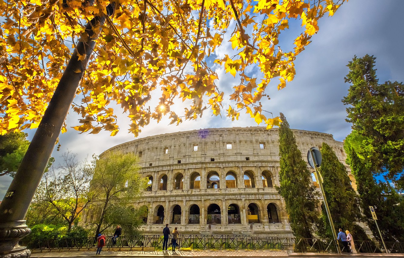 Wallpaper autumn, Rome, Colosseum, Italy image for desktop, section город