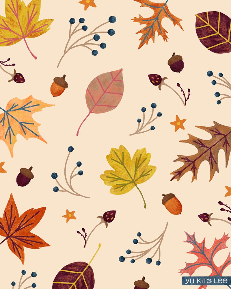 Pattern: Autumn Forest. Cute fall wallpaper, Fall wallpaper, Autumn illustration