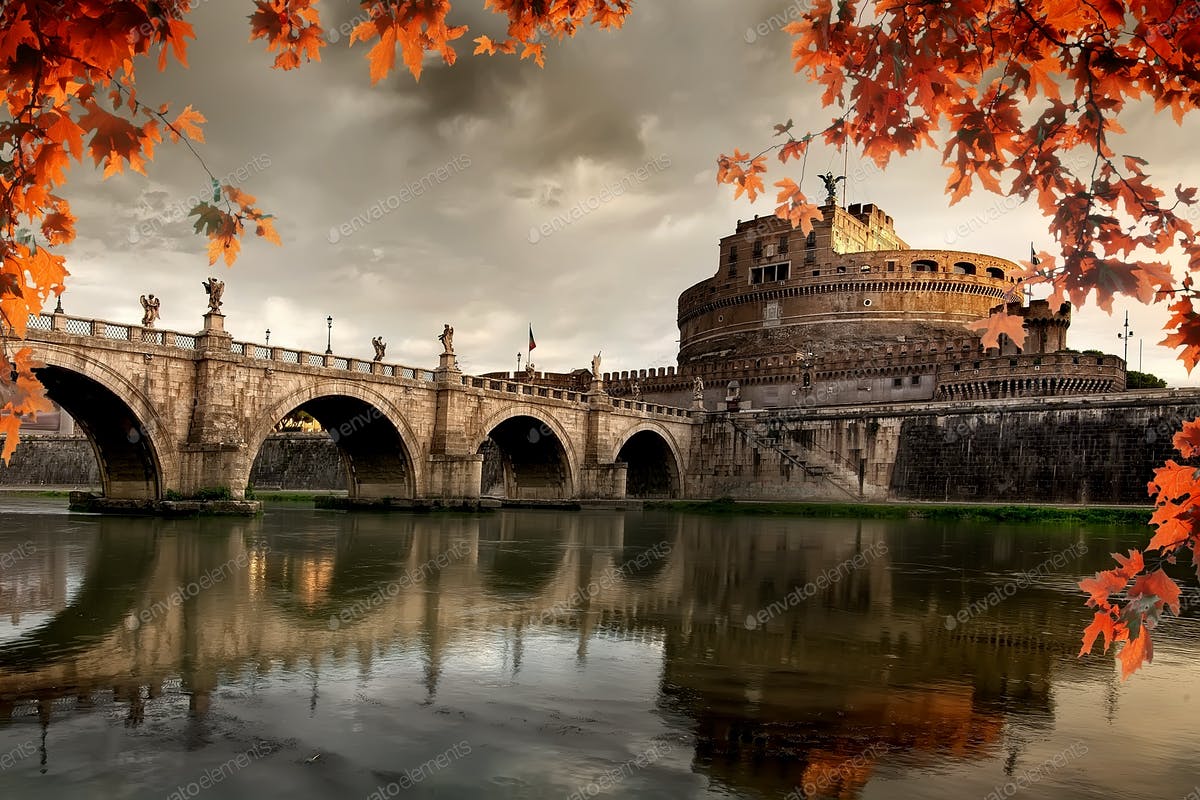 Roman castle in autumn photo by Givaga on Envato Elements