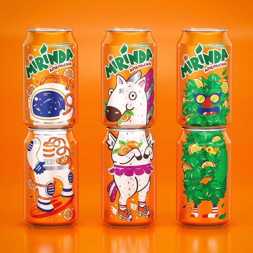 Pepsico the Mirinda Unexpected Combo Limited Edition Collection. Branding design, Drinks packaging design, Limited edition packaging
