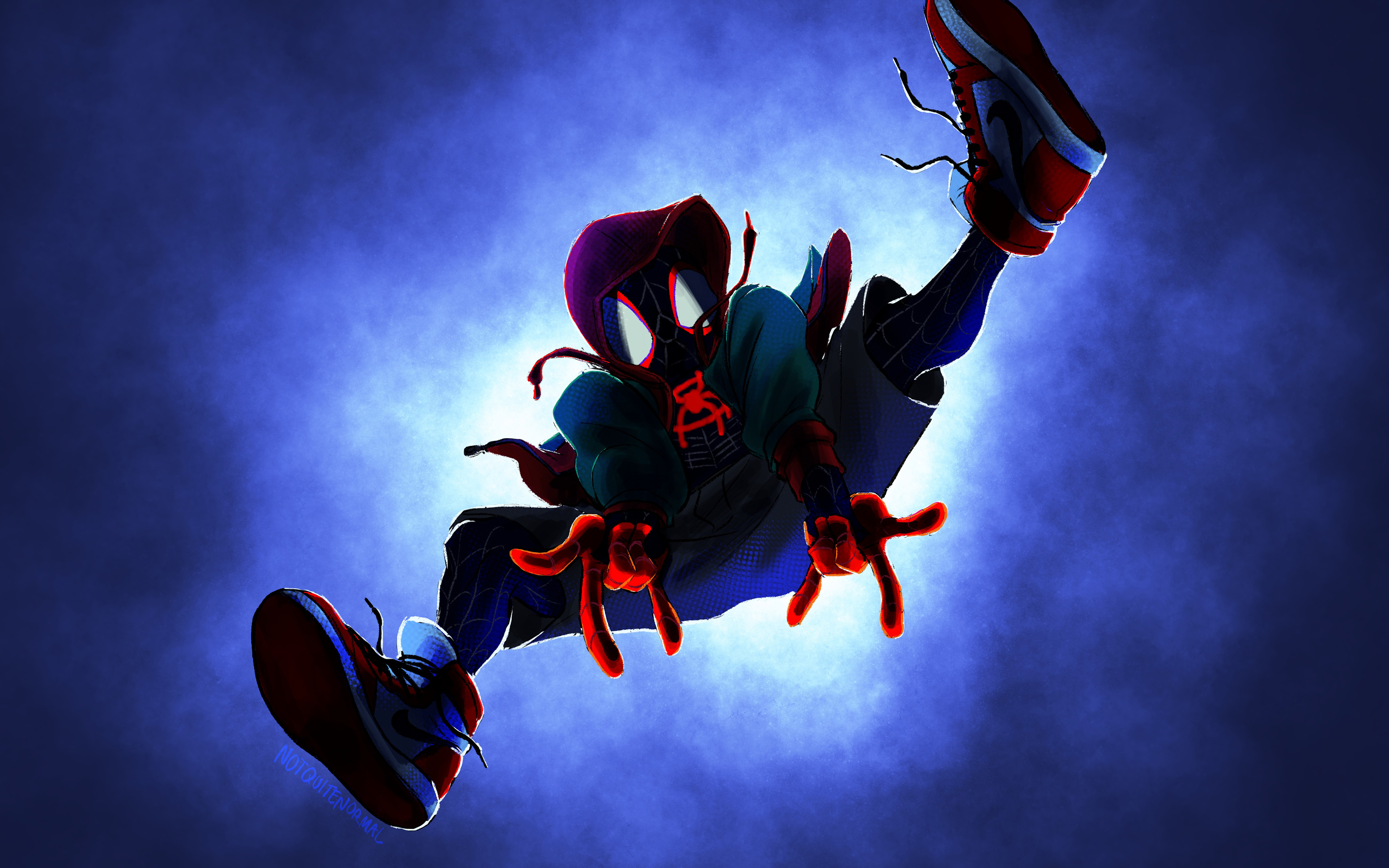 Download Dive, Supehero, Movie, Spider Man: Into The Spider Verse, Fan Art Wallpaper, 3840x2400, 4K Ultra HD 16:10, Widescreen