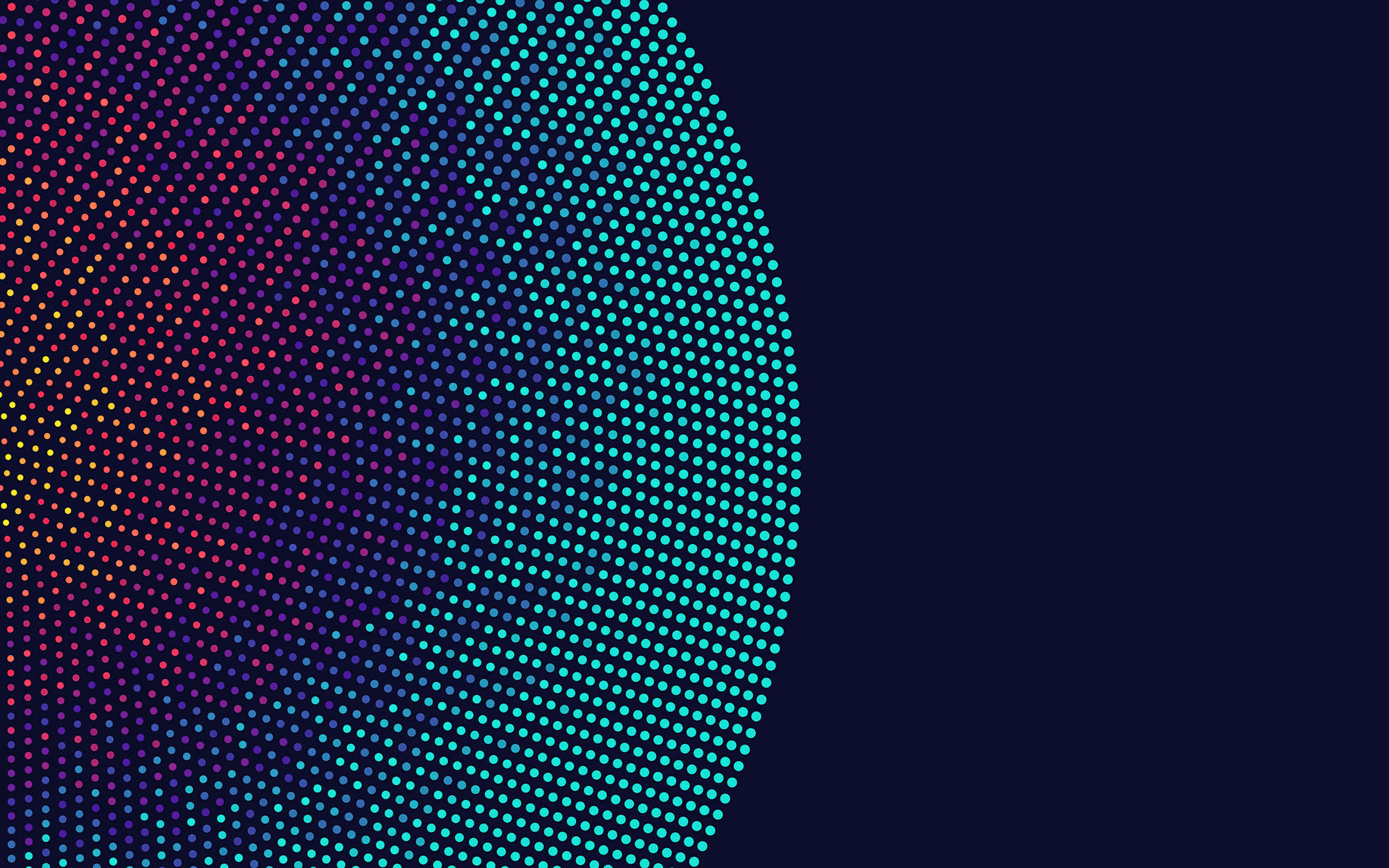 Download wallpaper circle of dots, color dots background, circular abstraction, blue background, creative circle for desktop with resolution 2880x1800. High Quality HD picture wallpaper