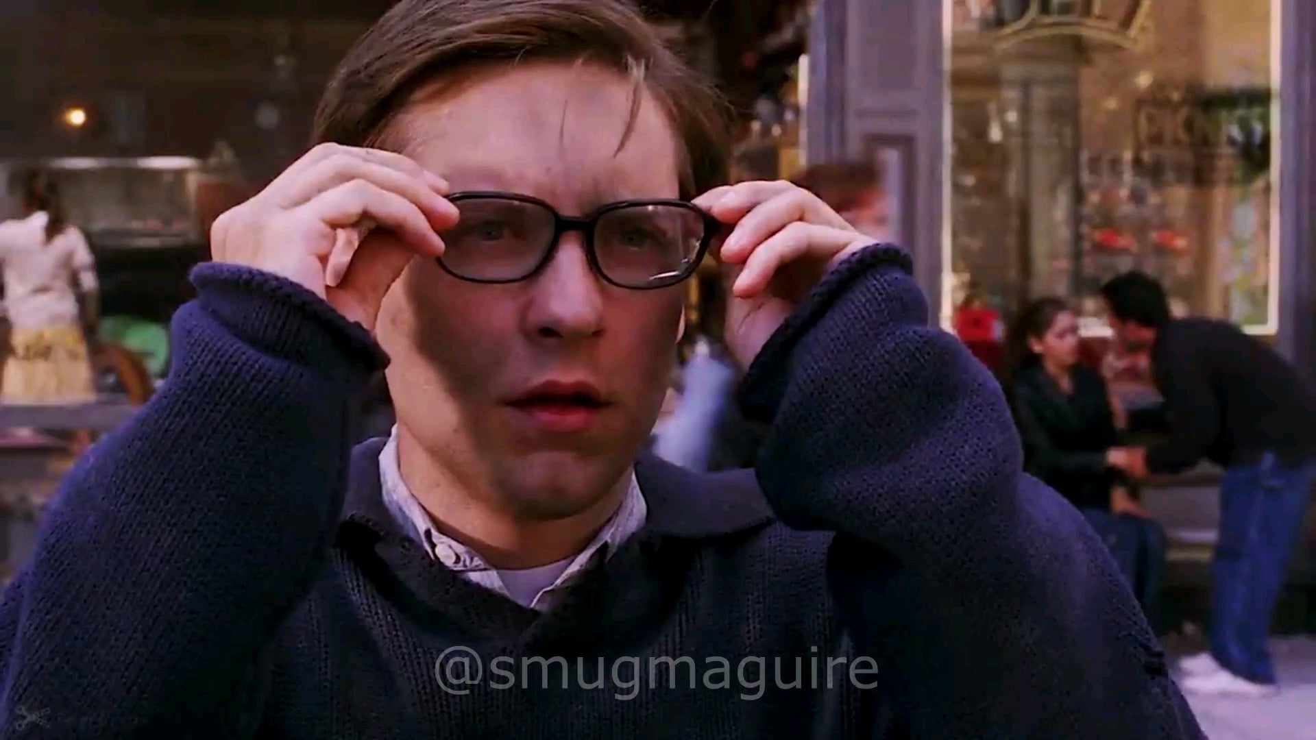 Bully Maguire bullies glasses: raimimemes
