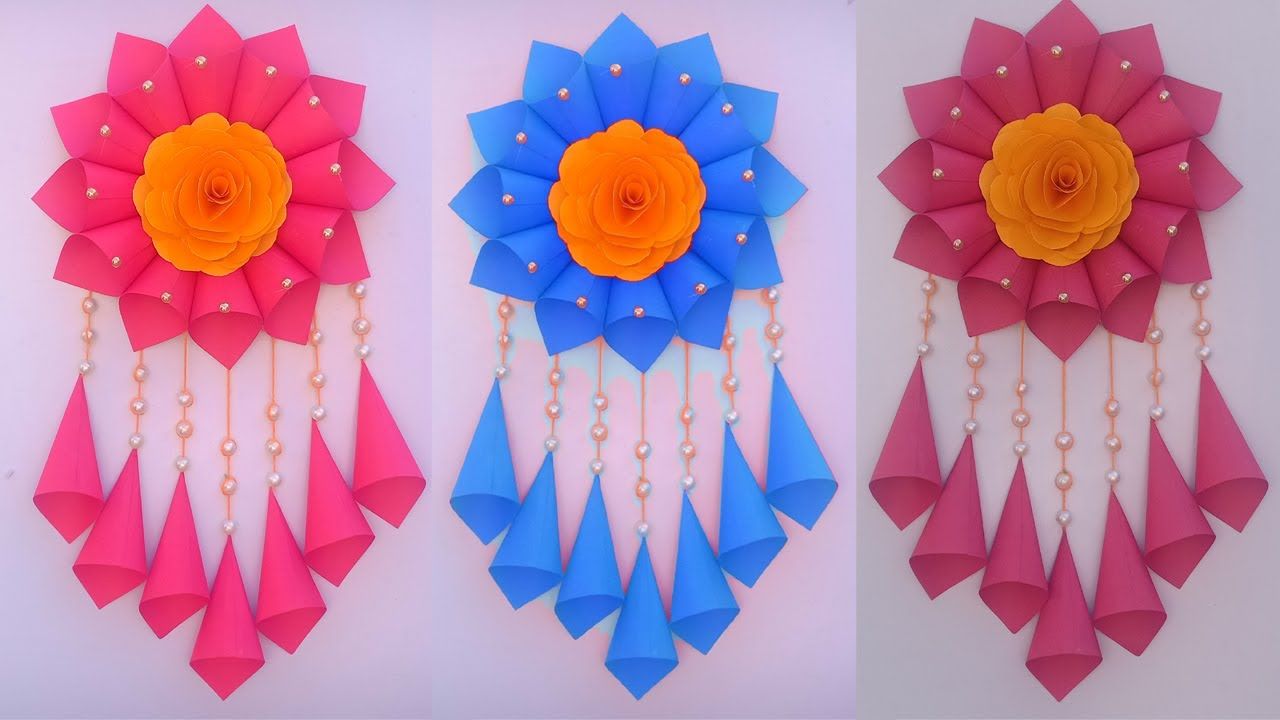 PAPER CRAFT!!! WALL HANGING CRAFT IDEAS!! ROOM DECORATION DIY ART AND CR. Wall Hanging Crafts, Hanging Wall Art Diy, Diy Arts And Crafts