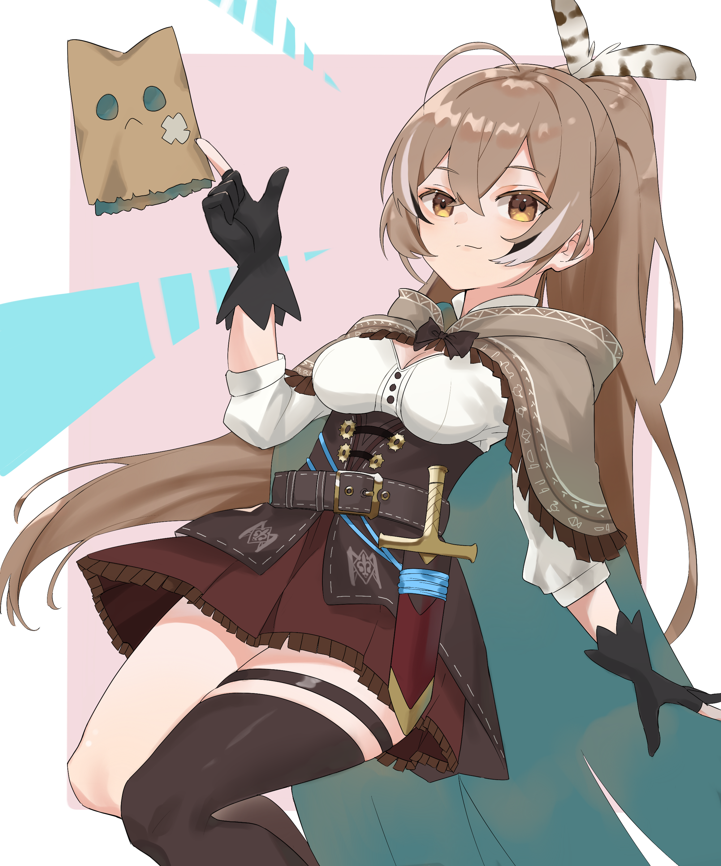 nanashi mumei and friend (hololive and 1 more) drawn