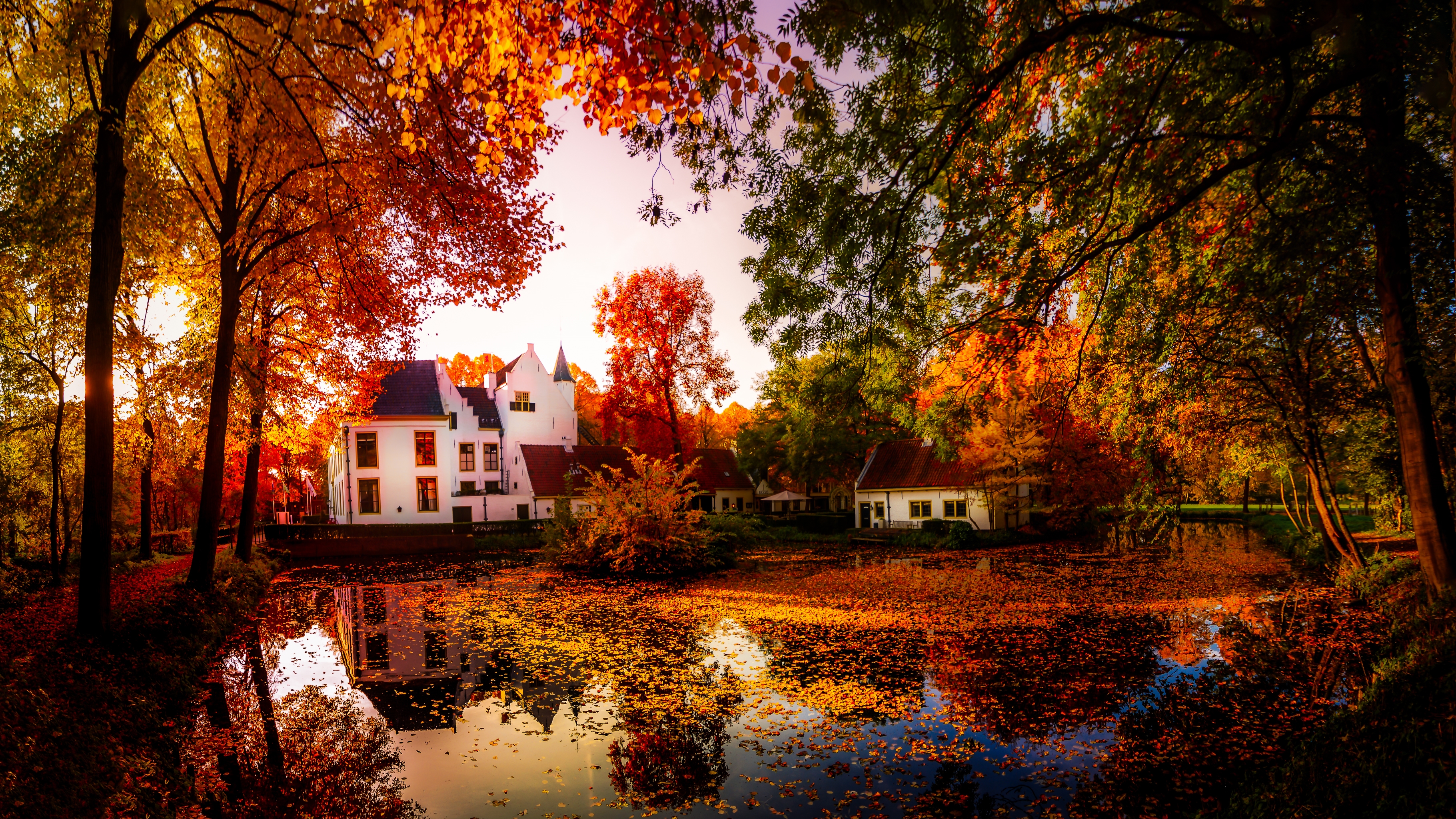 Autumn House HD Wallpaper
