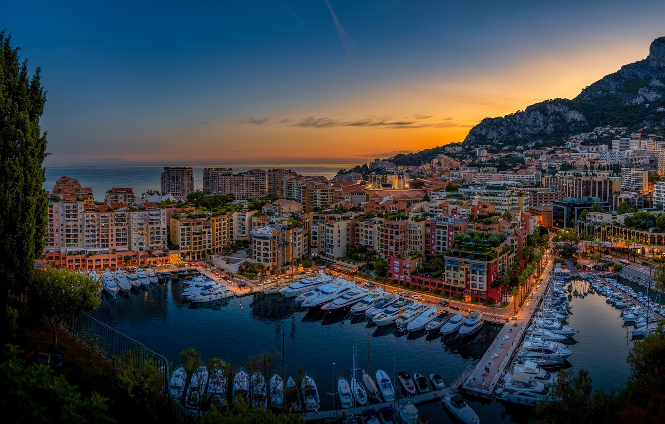 Wallpaper lights, home, harbour, Monaco, Monte Carlo image for desktop, section город