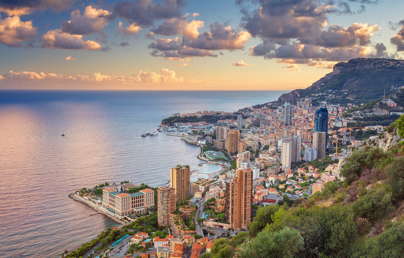 Wallpaper sea, mountains, home, Monaco, Monte Carlo image for desktop, section город