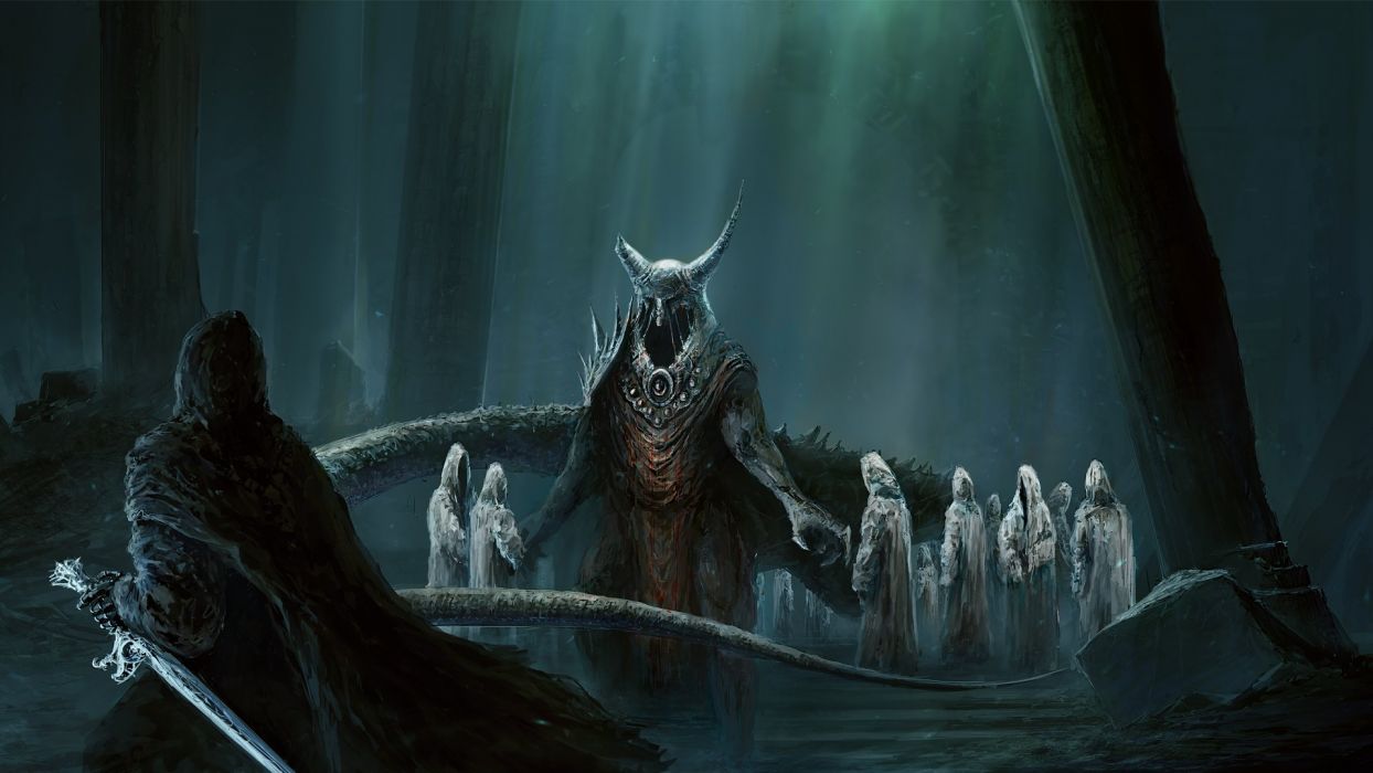 Undead underworld Lord dark demon warrior fantasy occult sword lotr lord rings wallpaperx1080