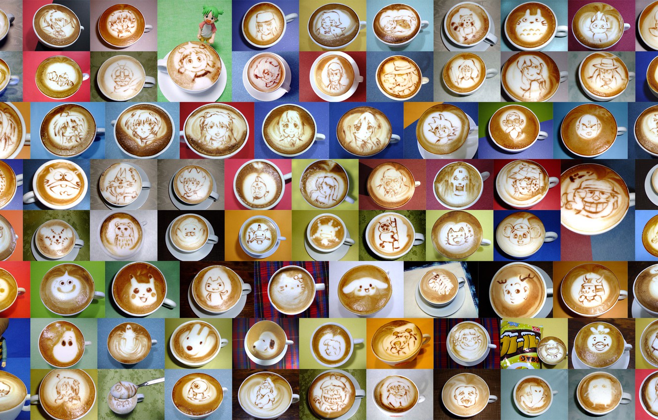 Wallpaper Coffee, Drawings, Cup, Latte Art, Coffee Art Image For Desktop, Section еда