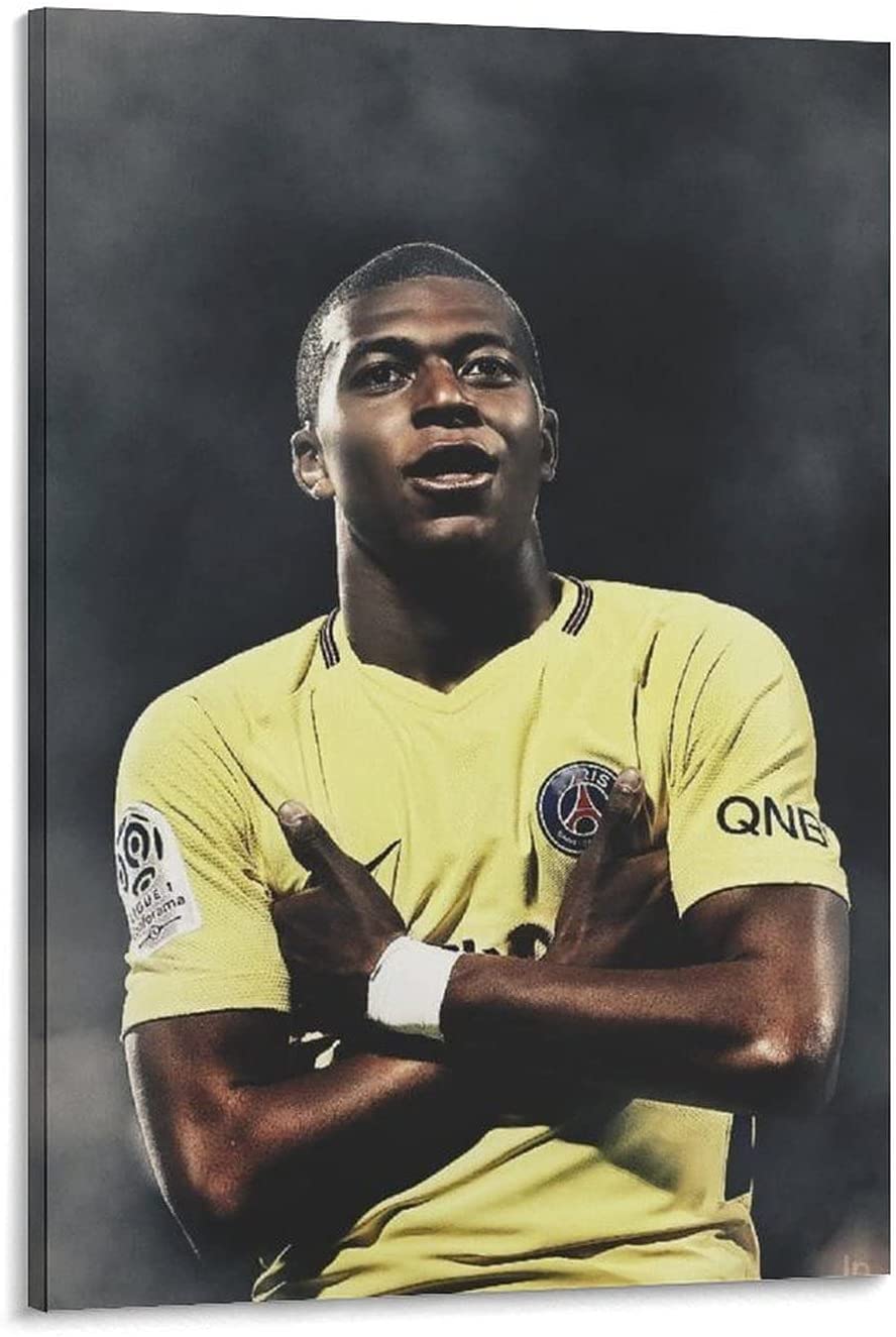 Football Legends Kylian Mbappe Soccer Poster 19 Canvas Art Poster and Wall Art Picture Print Modern Family Bedroom Decor Posters 12×18inch(30×45cm): Posters & Prints