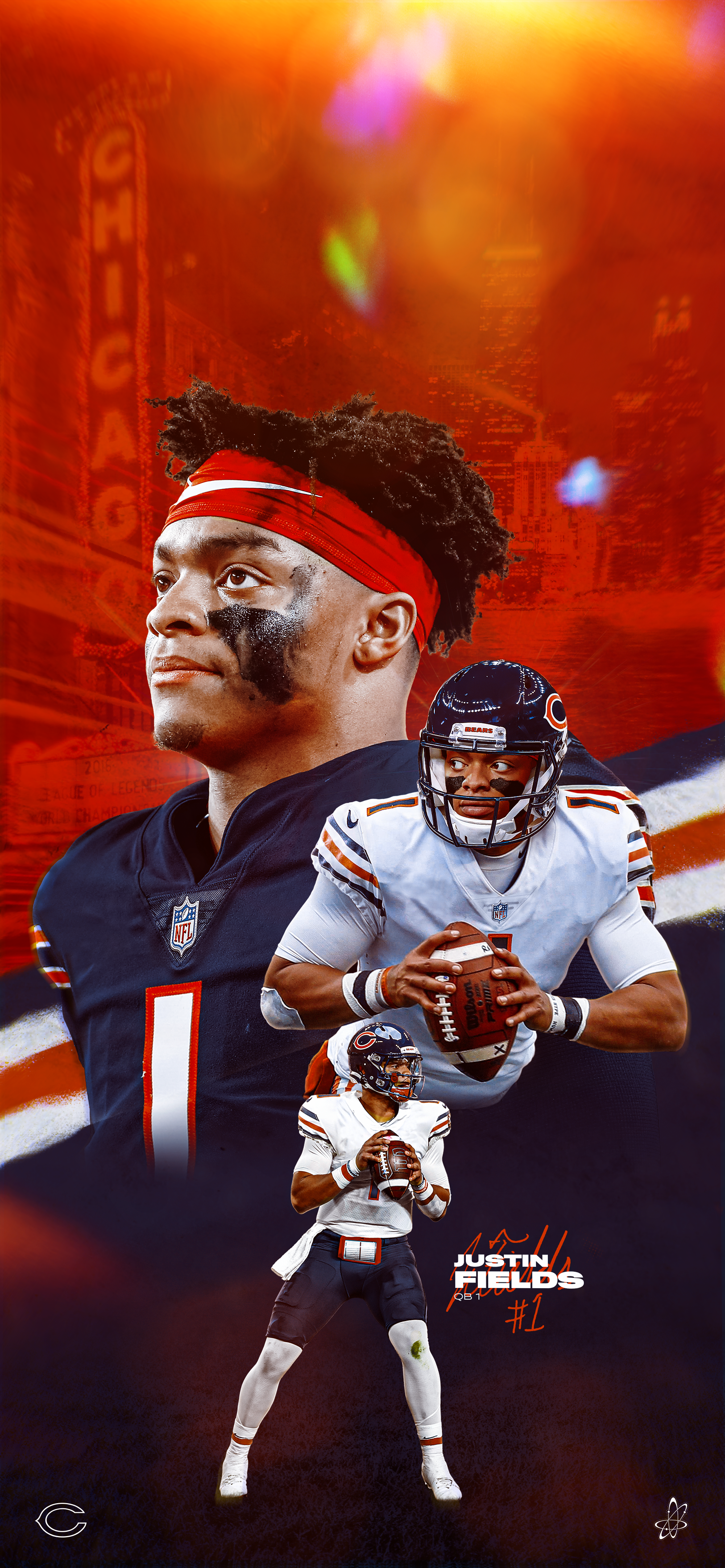 Justin Fields Chicago Bears Phone Wallpaper (As Requested): CHIBears